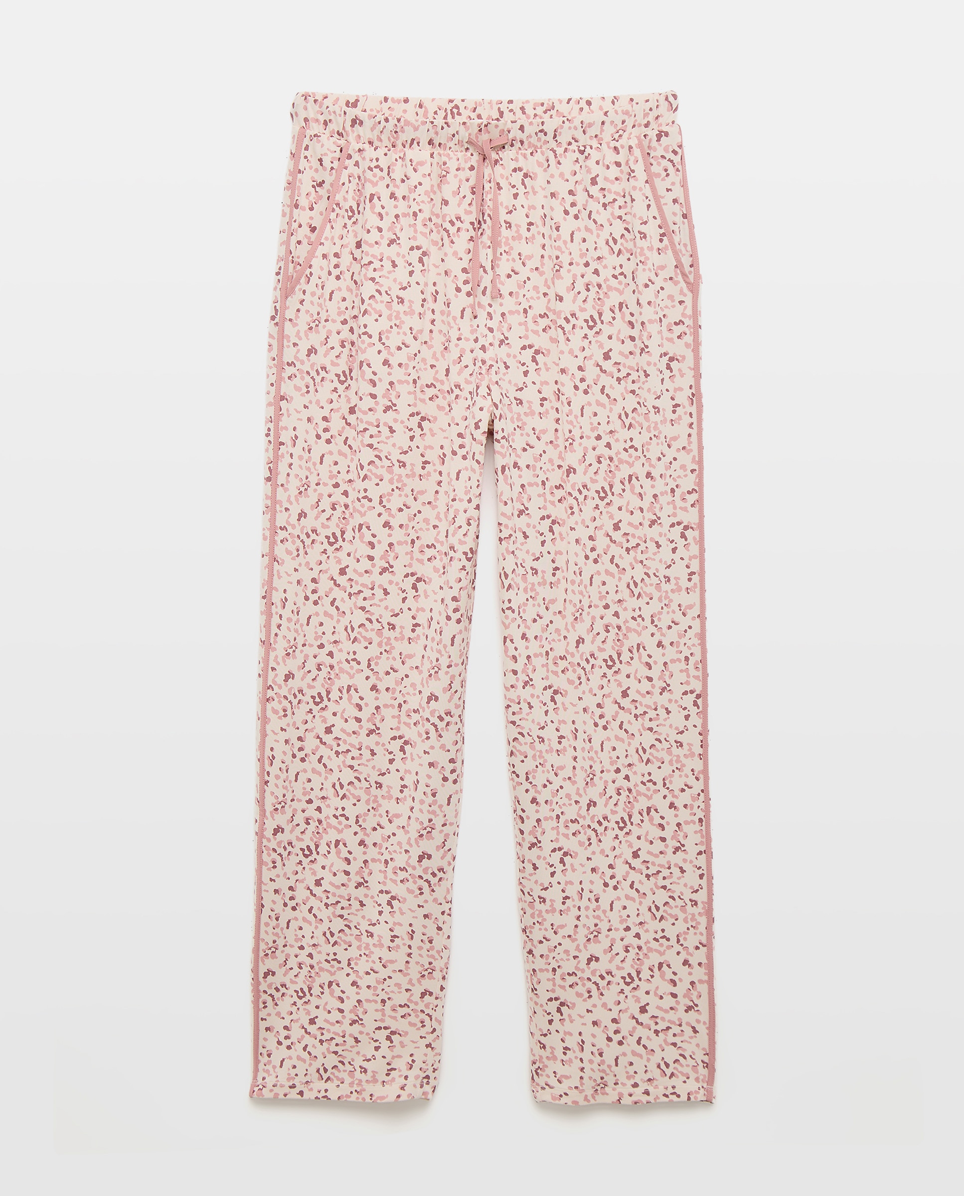 Calças de Pijama com Estampado Floral Branco-4
