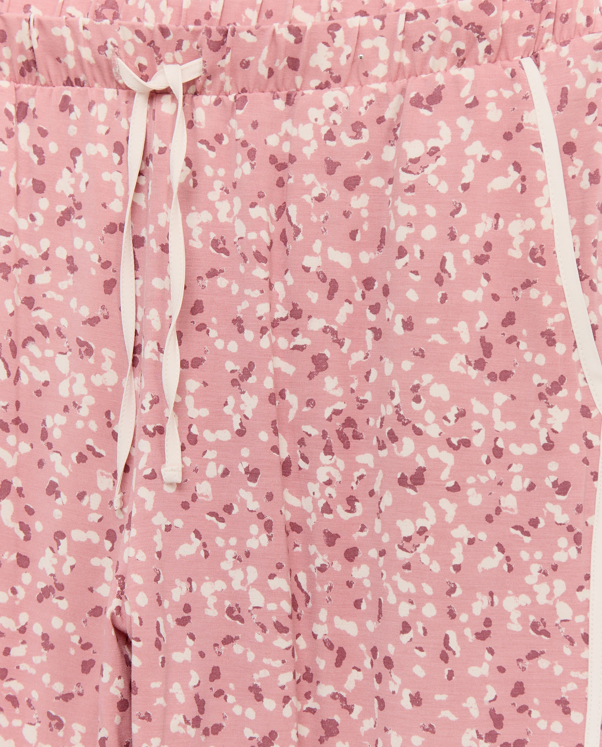 Calças de Pijama com Estampado Floral Rosa-5