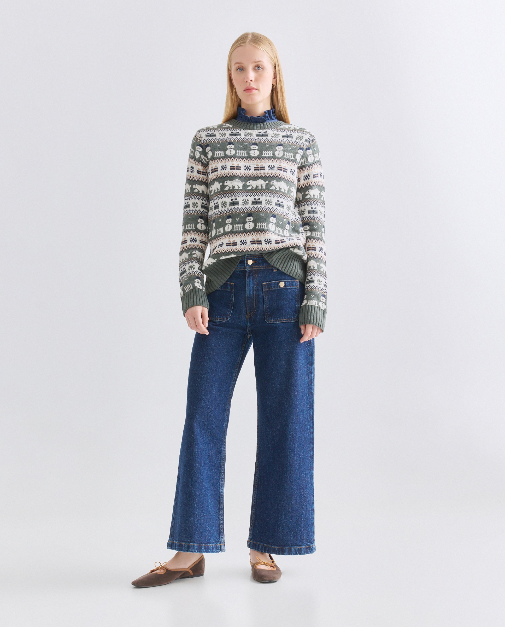 Jersey de mujer navideño Verde-2