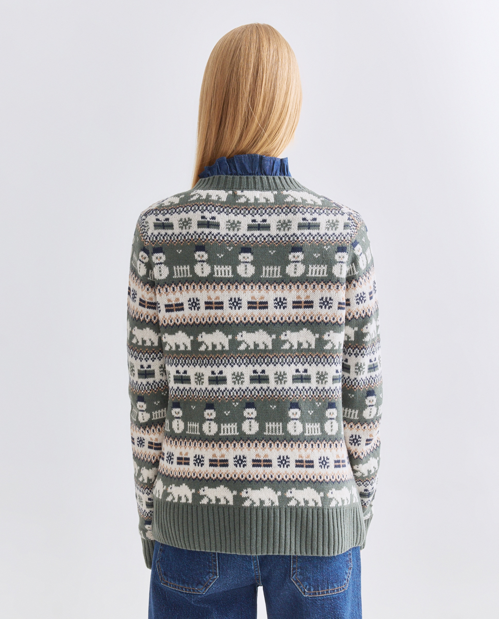 Jersey de mujer navideño Verde-3