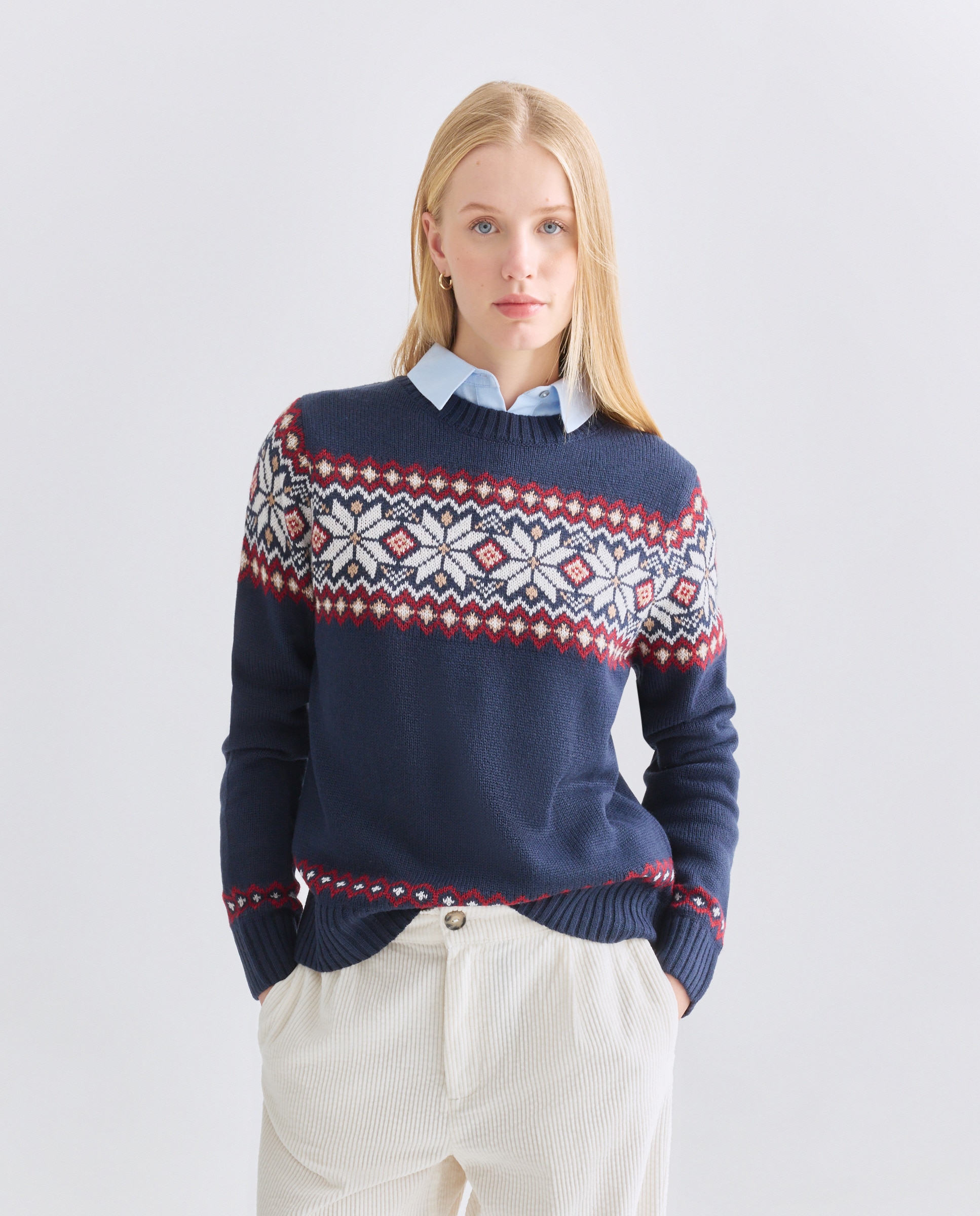 Jersey de mujer navideño Azul marino-1