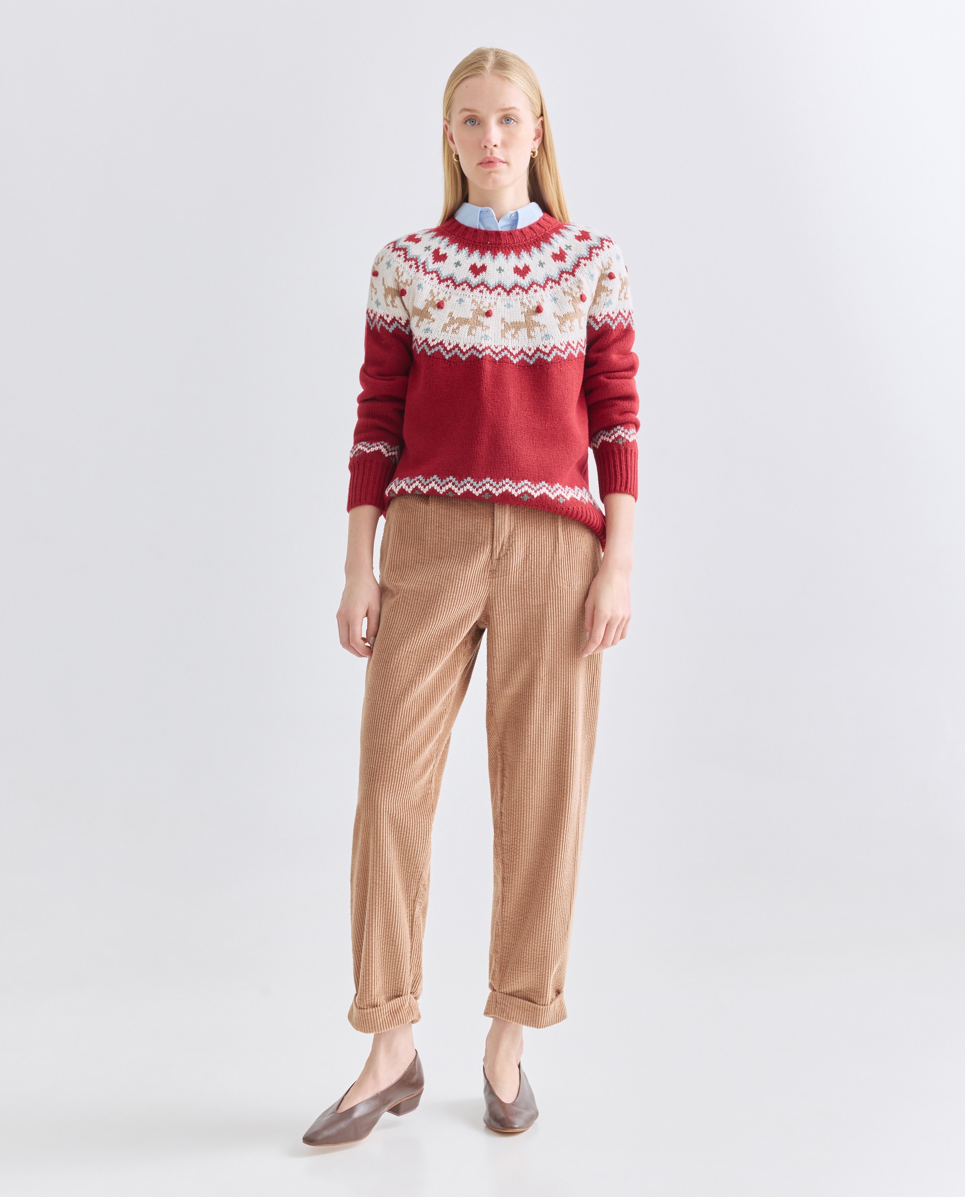 Jersey de mujer navideño 600 Rojo-2