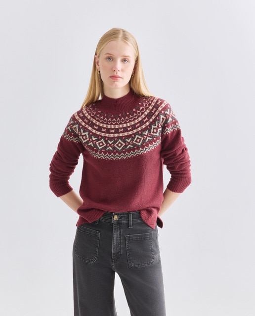 Imagen 0 de Jersey de mujer cuello perkins greca hilo metálico