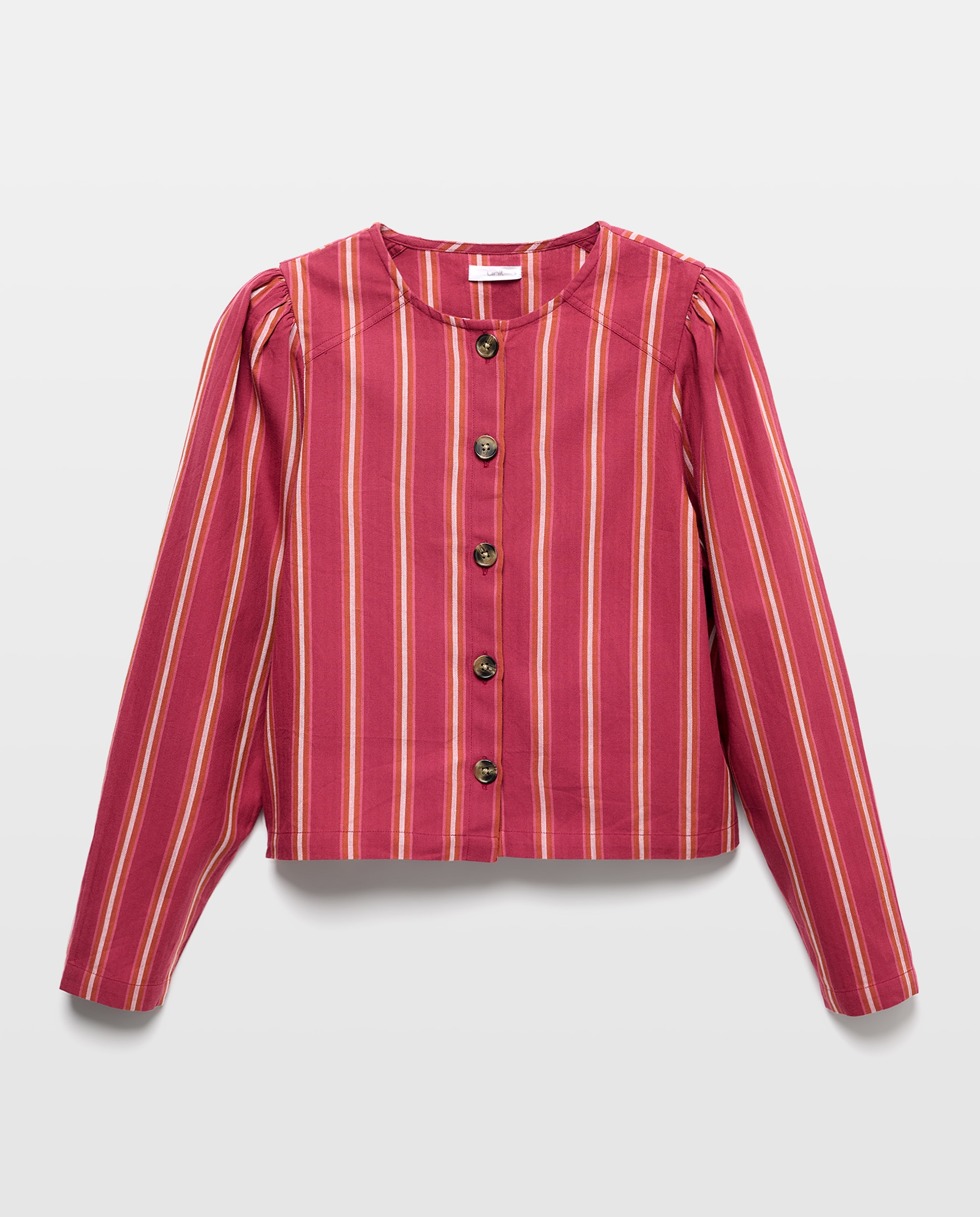 Blusa bordada de mujer de rayas total look Rosa-4