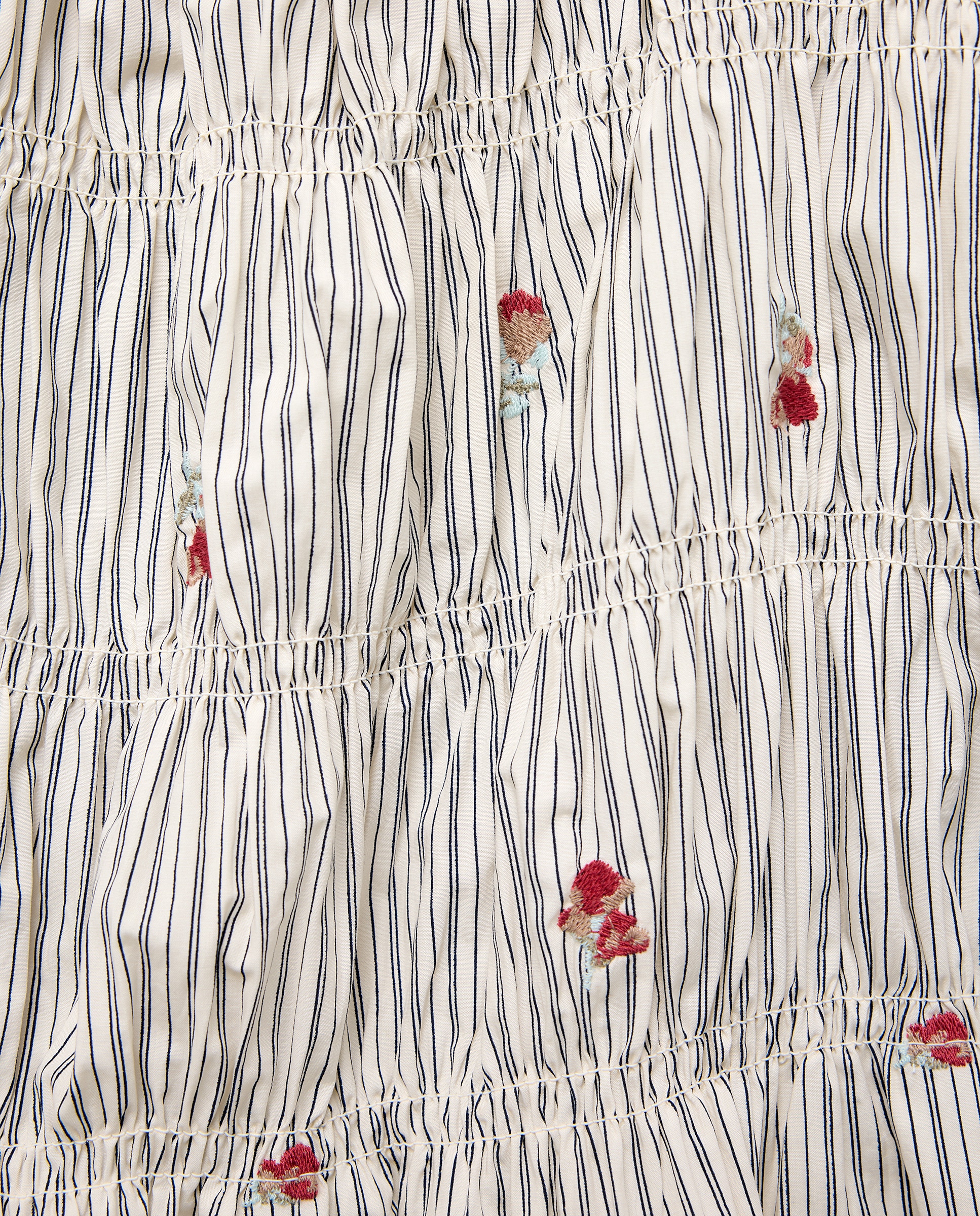 Blusa de mujer de flores bordada Rojo-5