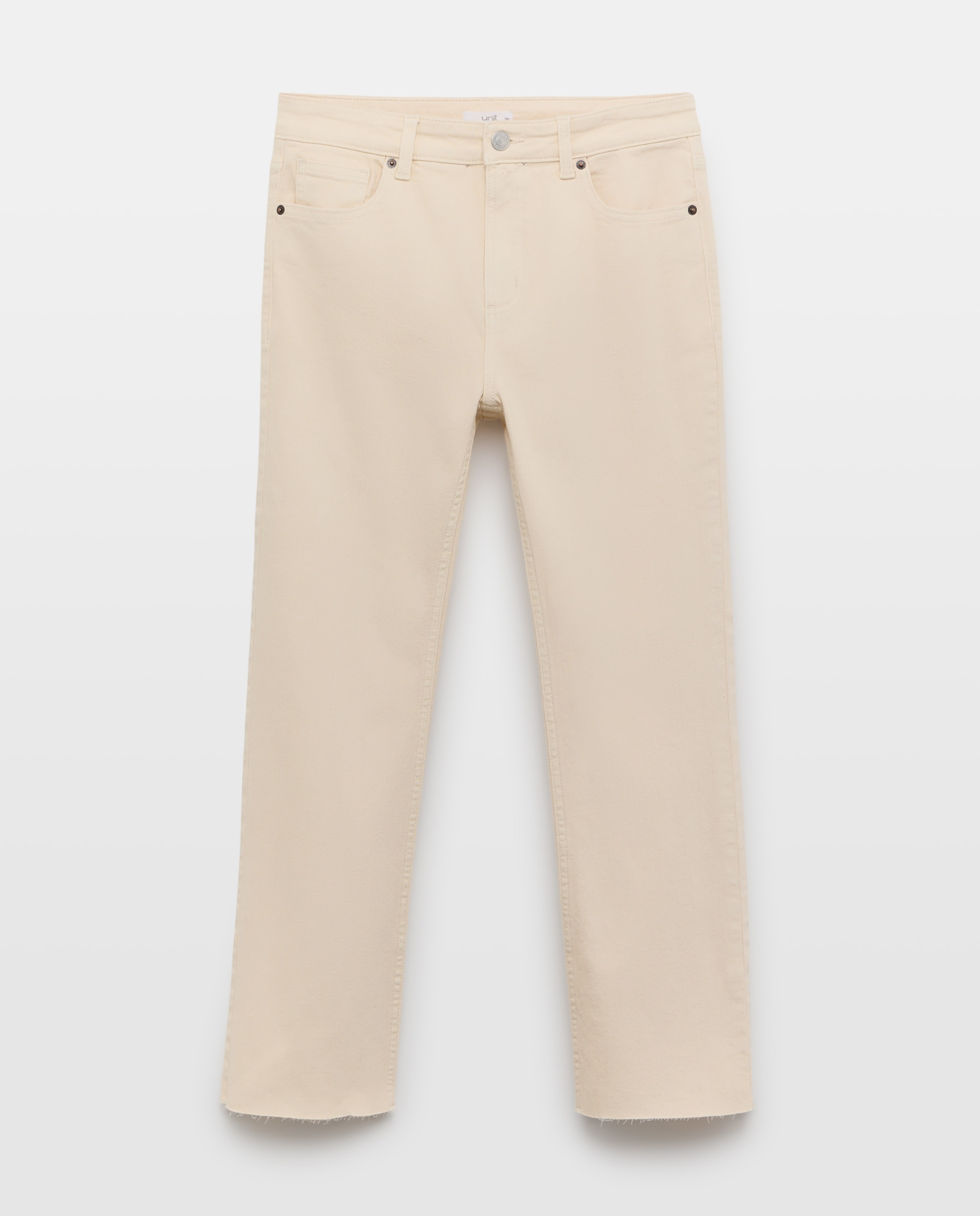 Pantalón de mujer cropped flare desflecado 120 Crudo-4