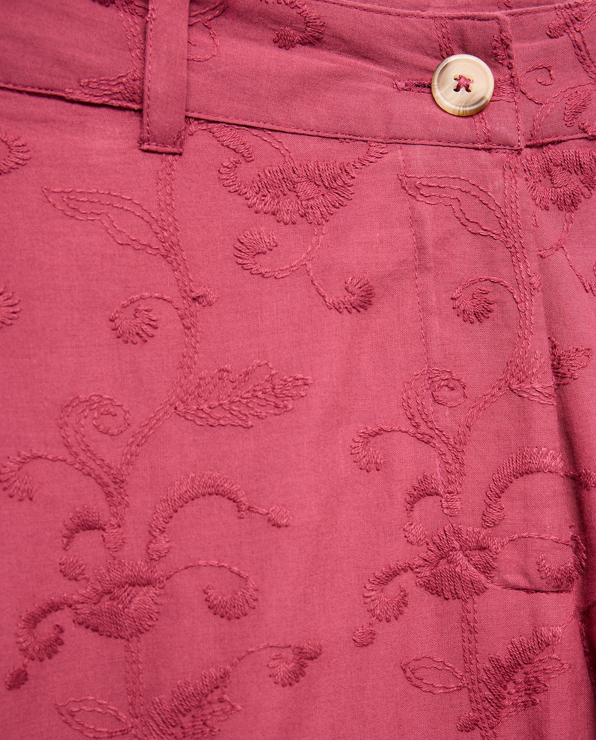 Pantalón de mujer bordado total look 120 Crudo-5