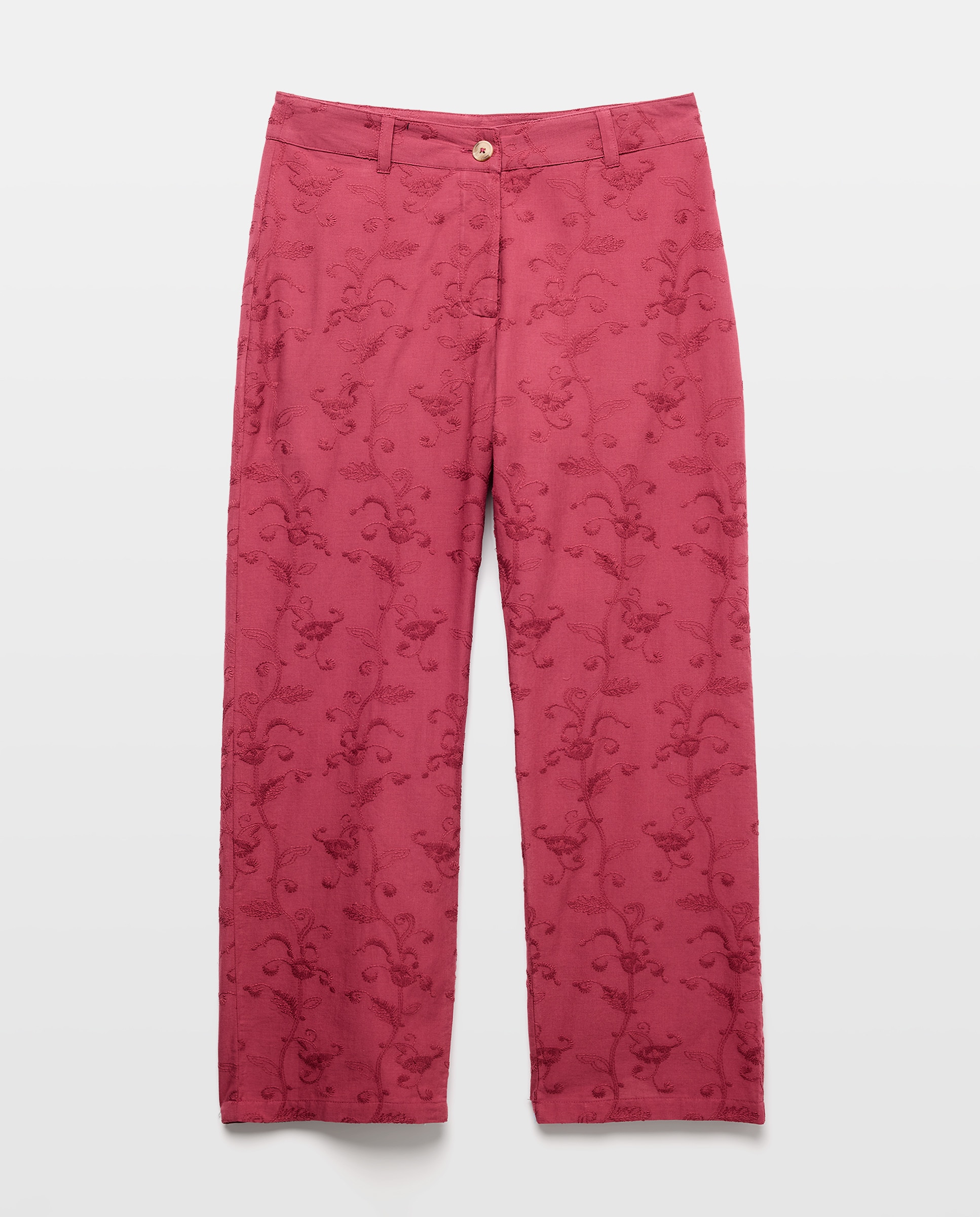 Pantalón de mujer bordado total look 120 Crudo-4