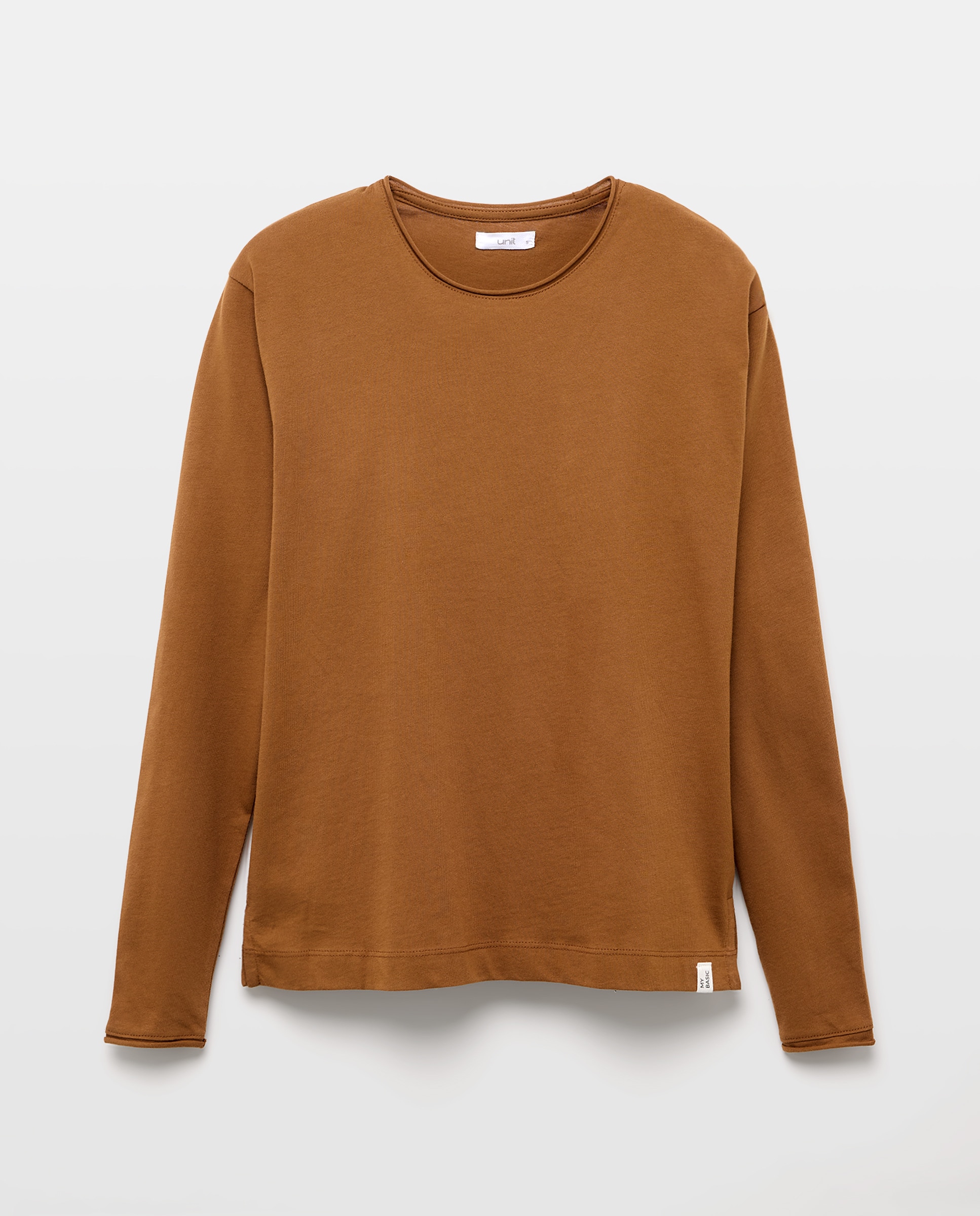 Camiseta básica de mujer cuello caja 740 Tabaco-4