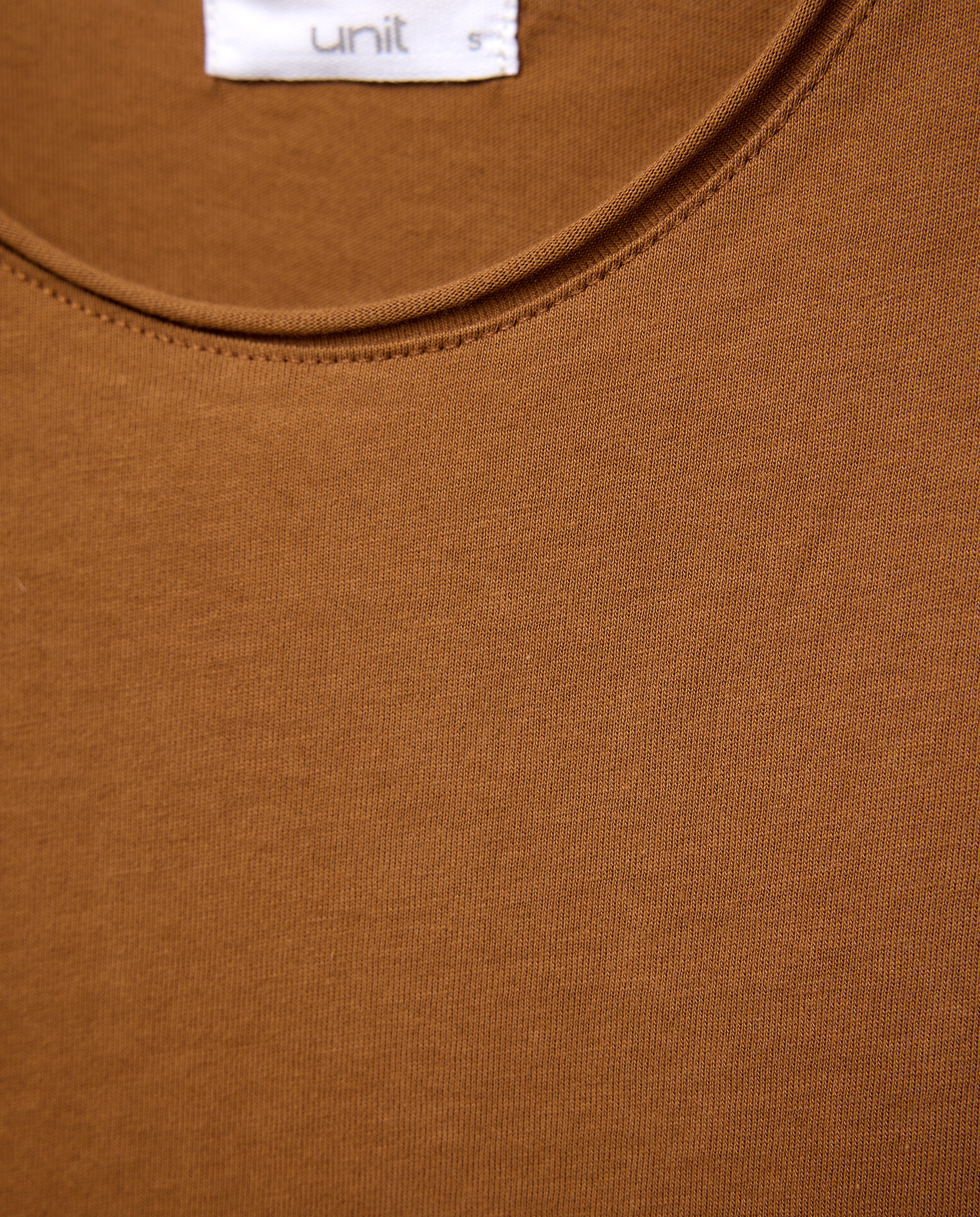 Camiseta básica de mujer cuello caja 740 Tabaco-5