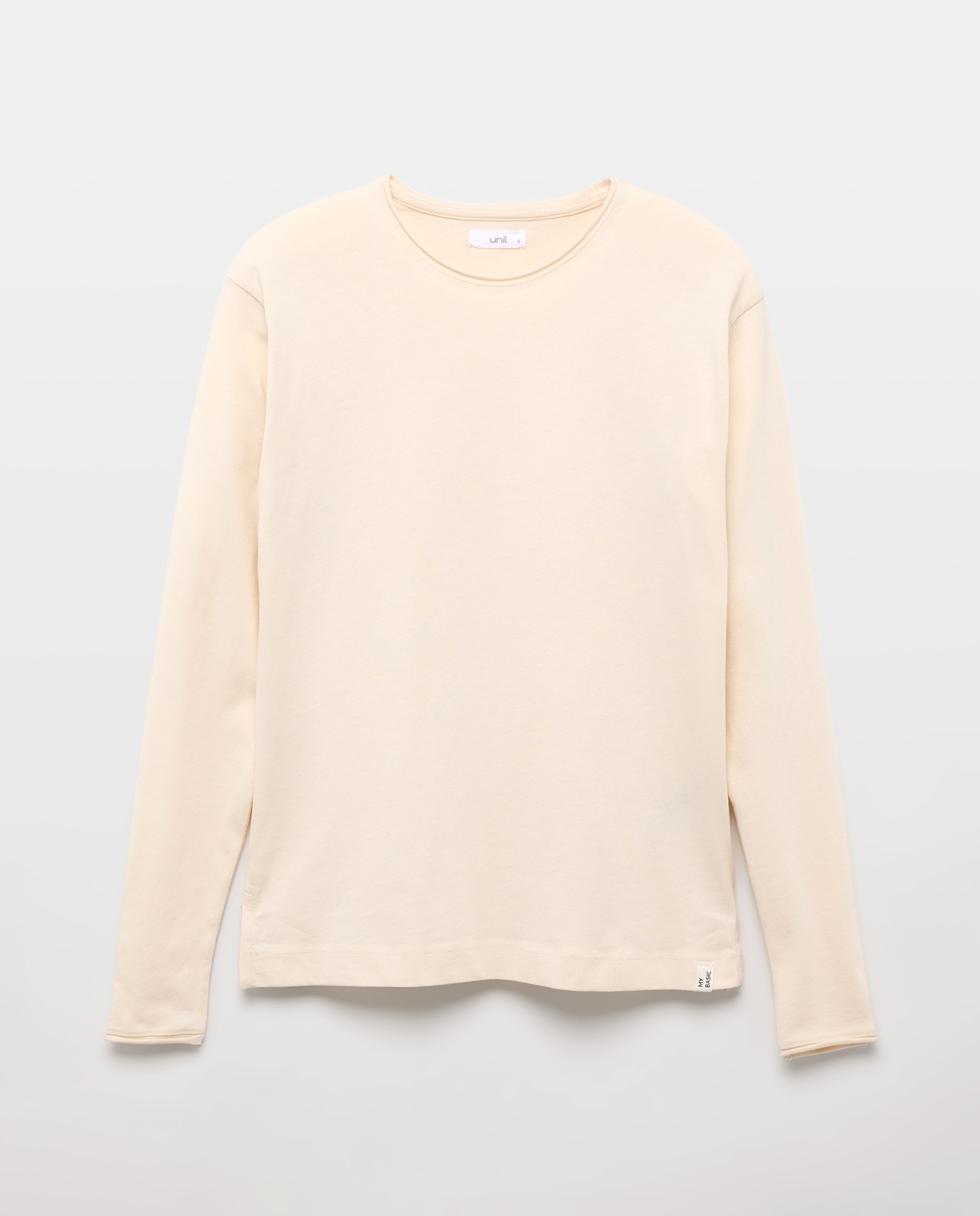 Camiseta básica de mujer cuello caja 120 Crudo-4