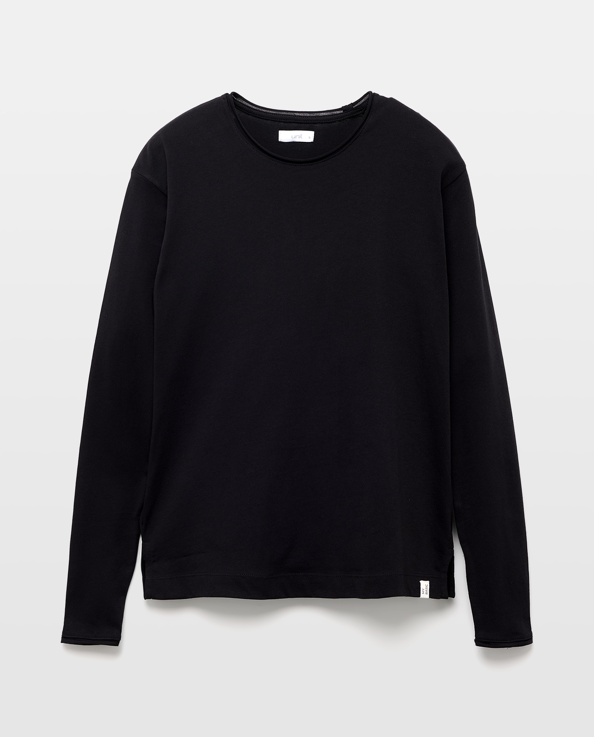 Camiseta básica de mujer cuello caja Negro-4
