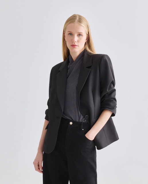 Imagen 0 de Chaqueta de mujer lisa manga larga