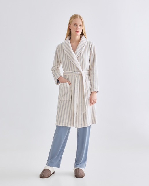 Imagen 0 de Bata Polar Mujer Rayas