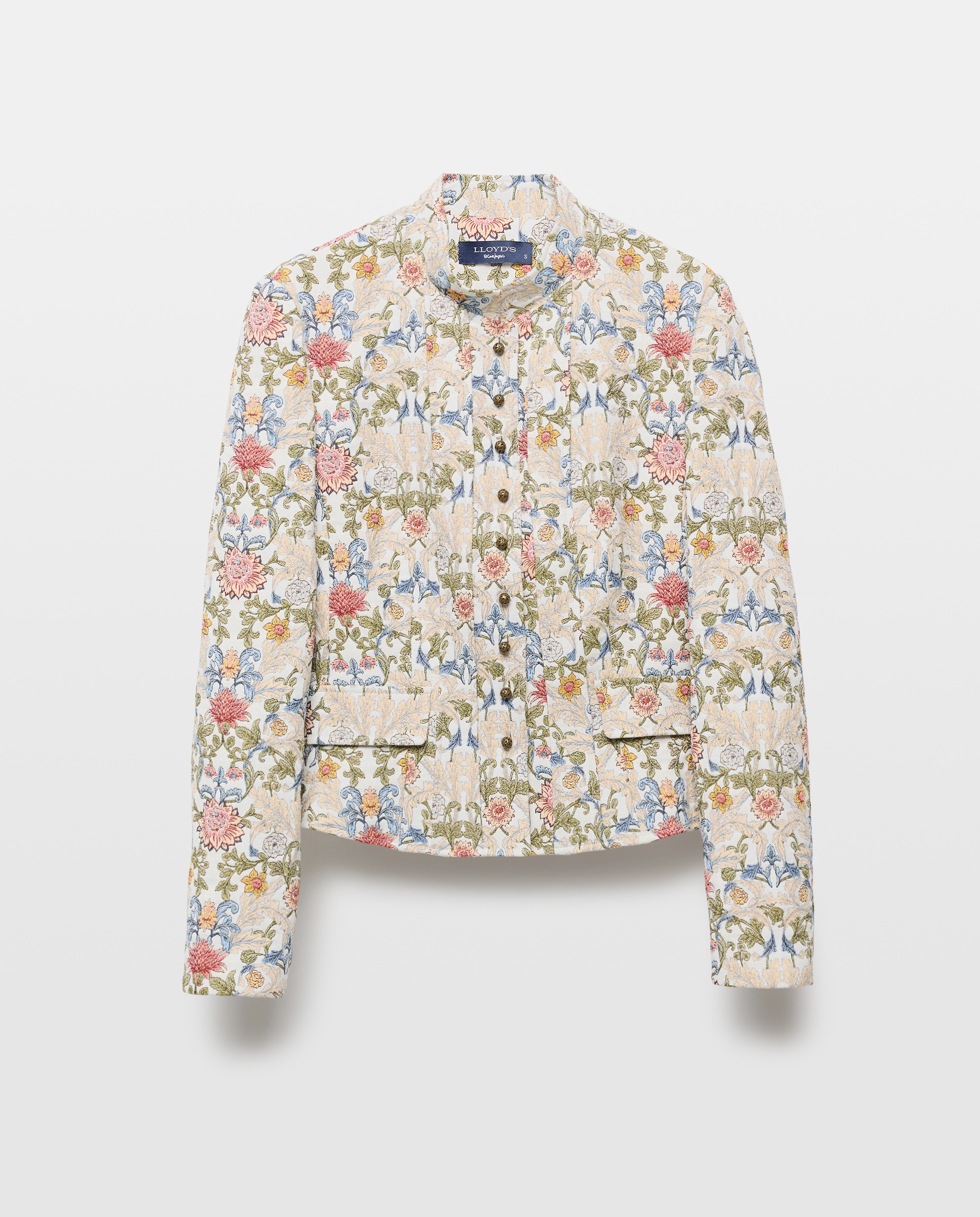 Casaco Curto com Jacquard Verde-5