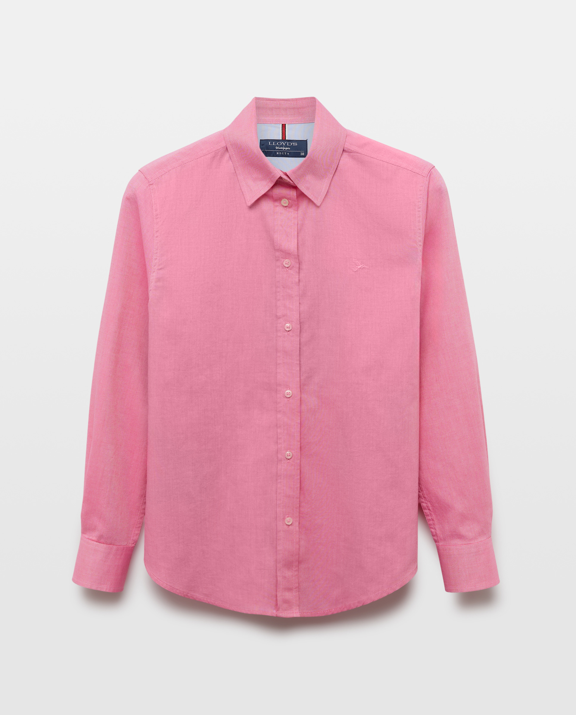 Camisa oxford de mulher com manga comprida 630 Coral-4
