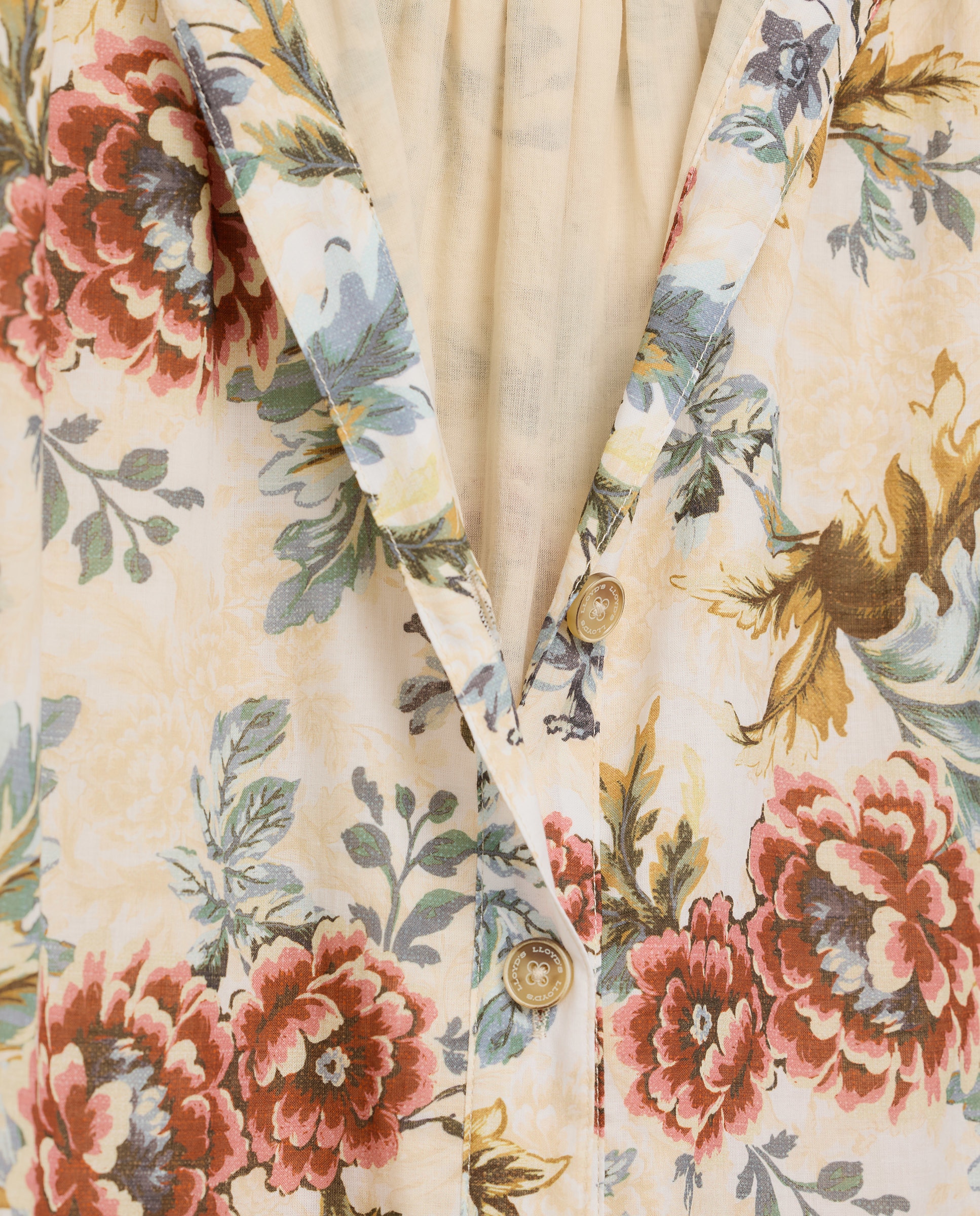 Vestido Camiseiro com Estampado Floral Branco-5