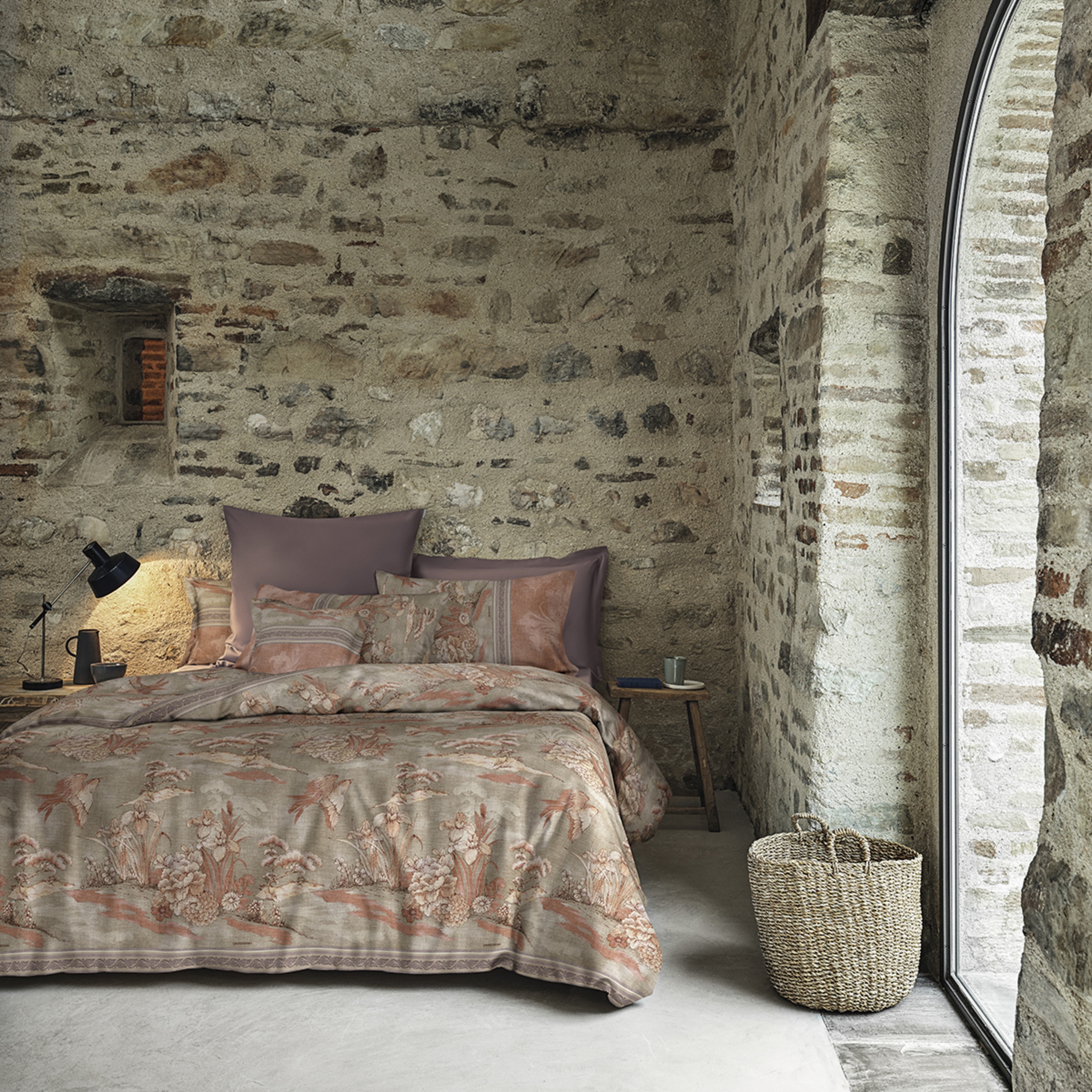 Conjunto de Capa de Edredão de Algodão Acquaforte Terracota-1