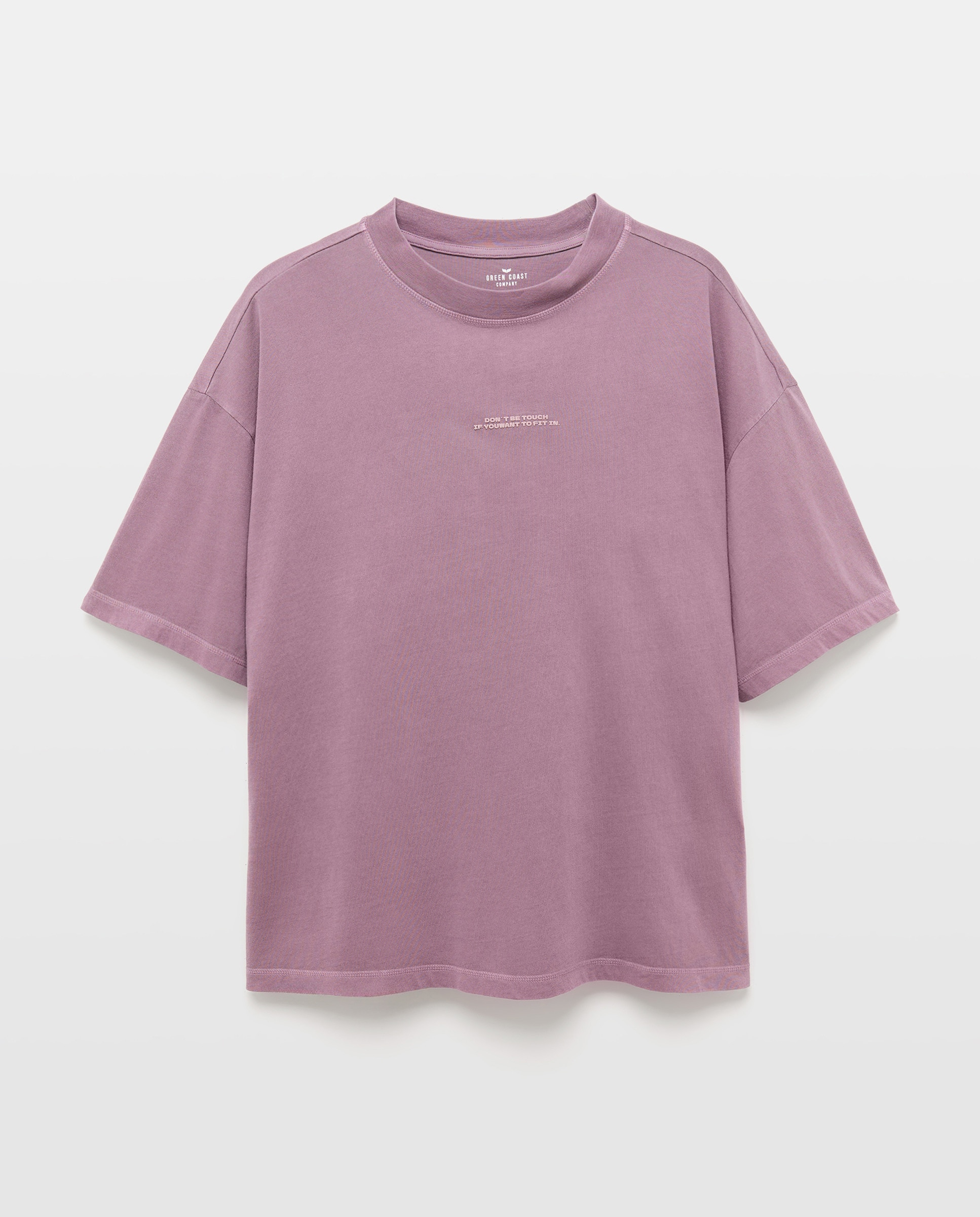 T-shirt de Manga Curta com Texto Posicional Boxy Rosa-5