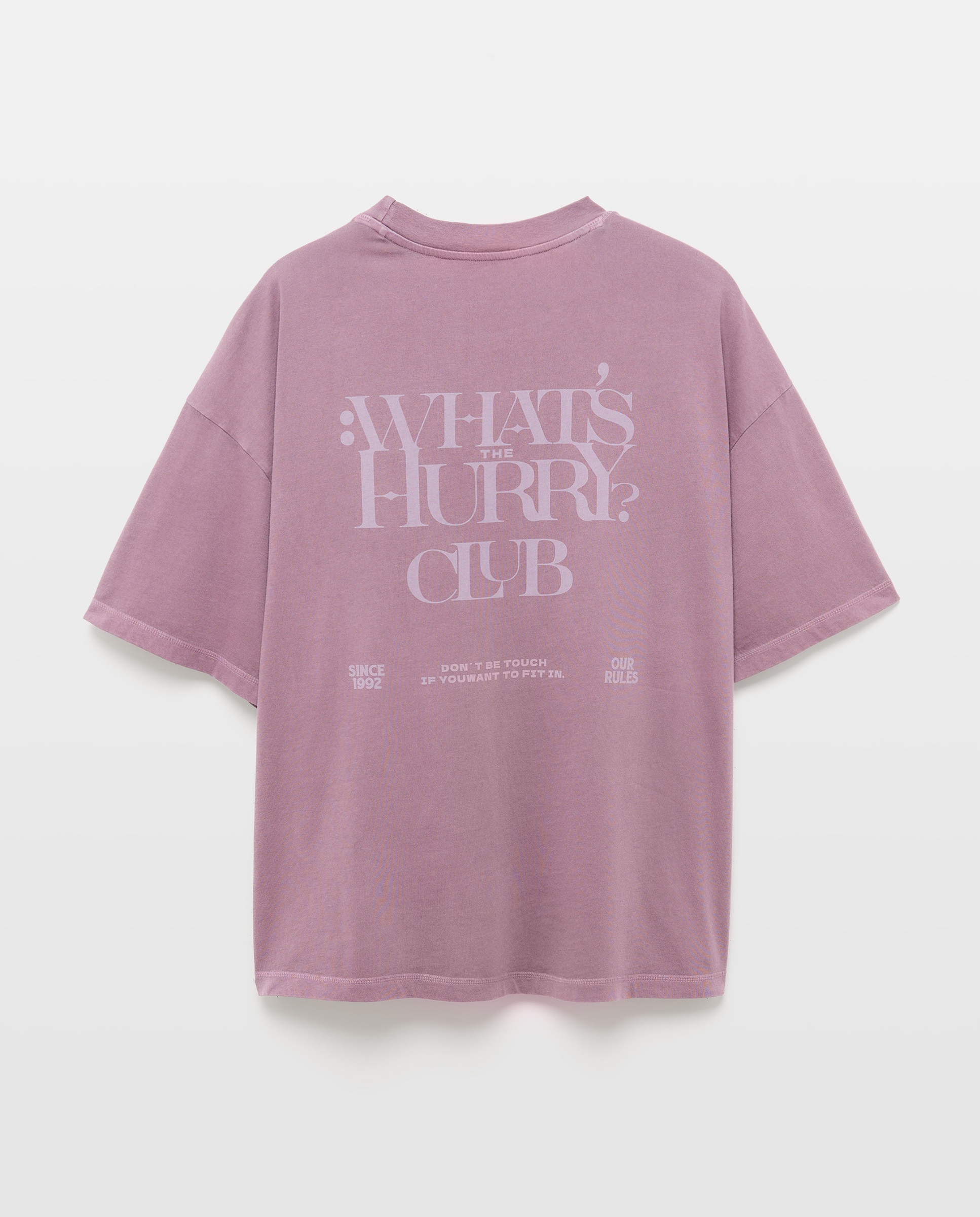 T-shirt de Manga Curta com Texto Posicional Boxy Rosa-6