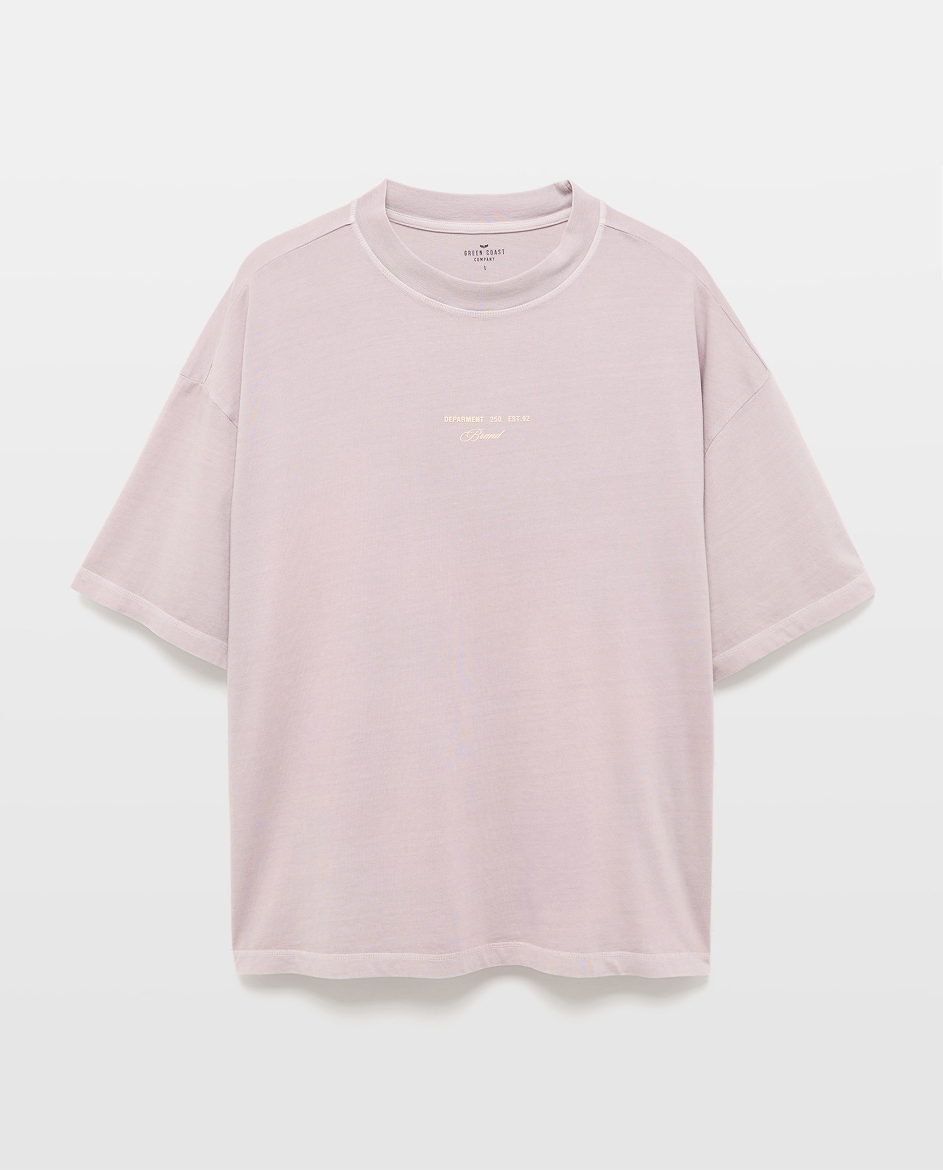 T-shirt de Manga Curta com Texto Posicional Boxy Rosa-5