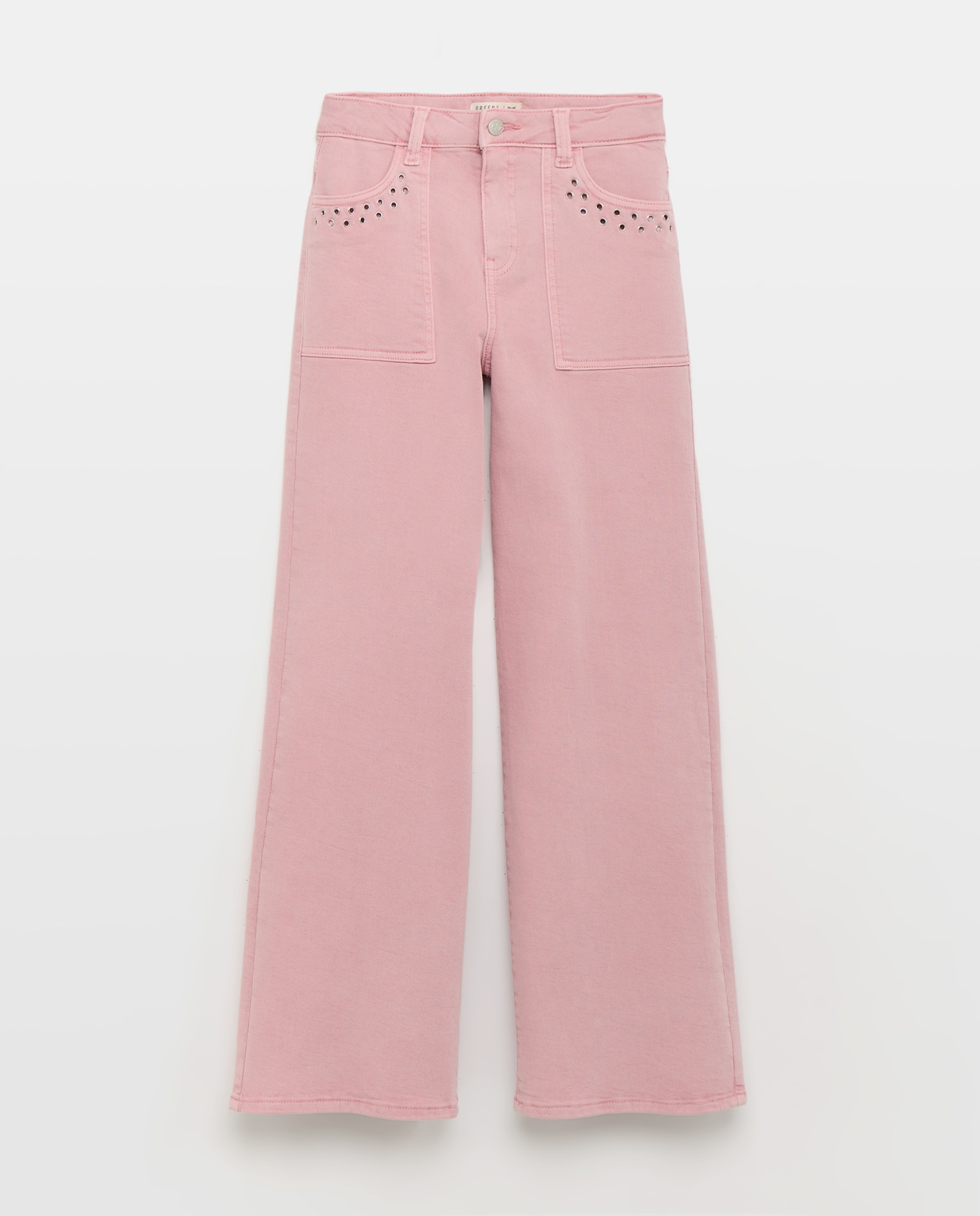 Calças Wide Leg com Ilhós 220 Rosa Pálido-4