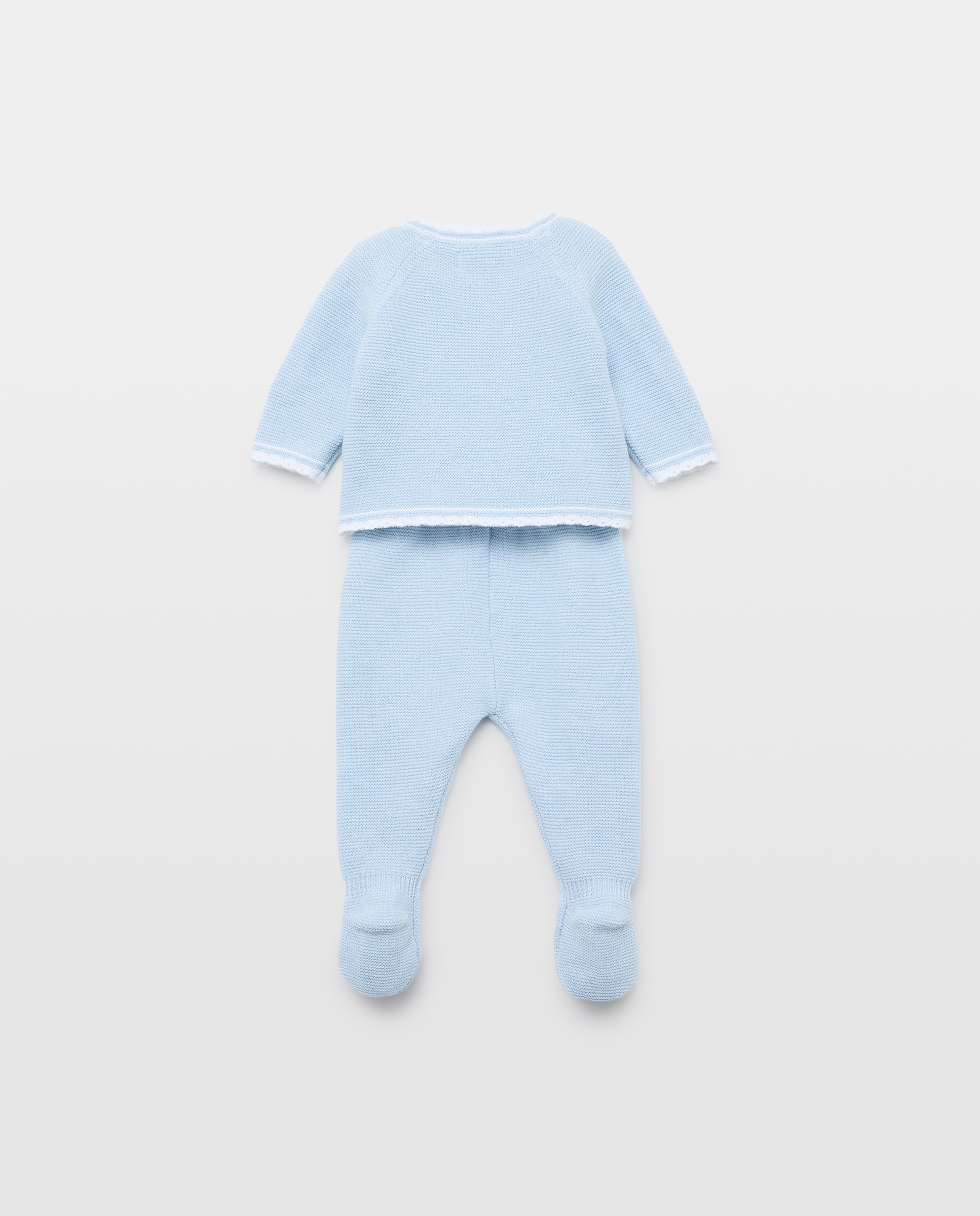 Conjunto Cruzado de 2 Peças de Tricot de Bebé com Manga Comprida e Botão Coconut El Corte Inglés 400 Azul-2