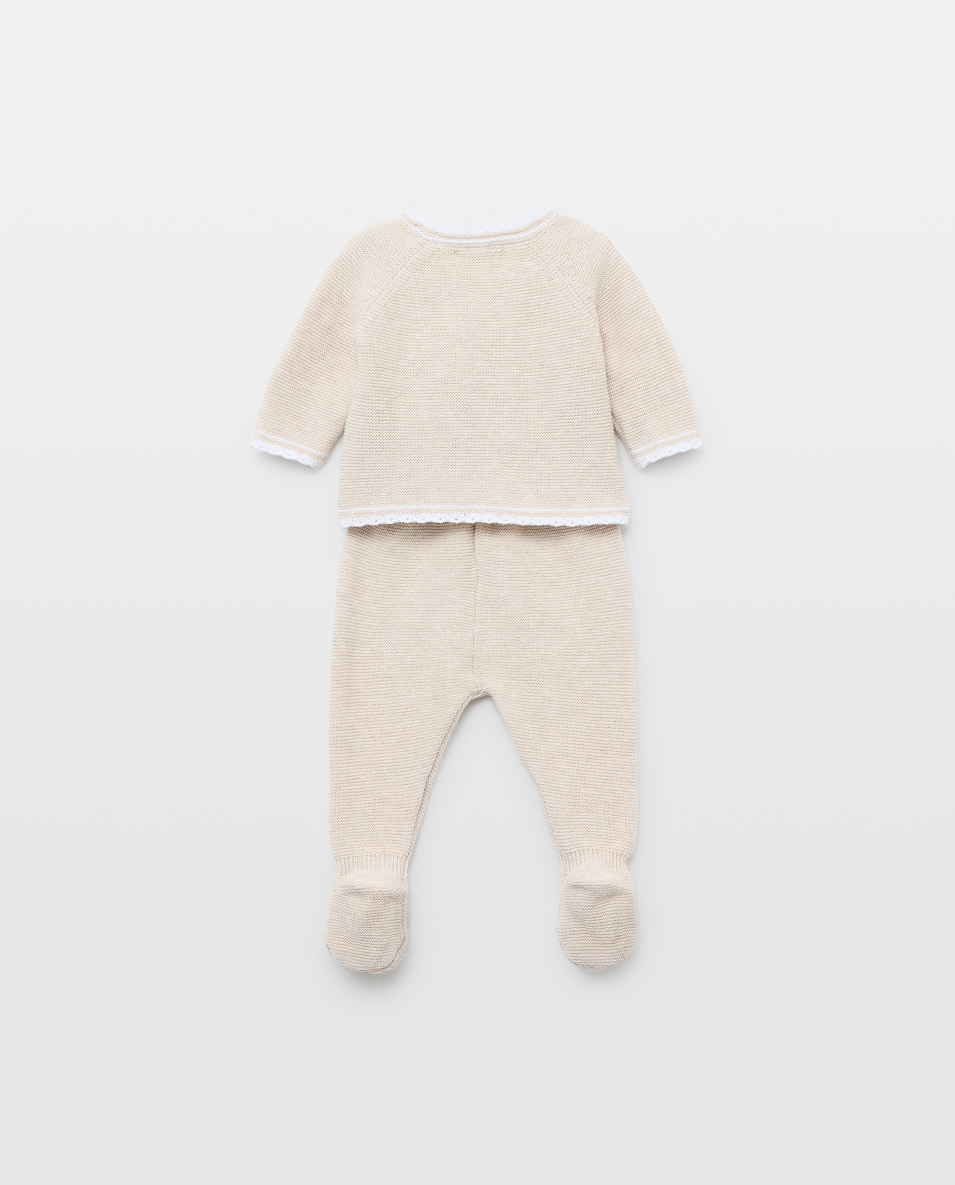 Conjunto Cruzado de 2 Peças de Tricot de Bebé com Manga Comprida e Botão Coconut El Corte Inglés Torrado-2