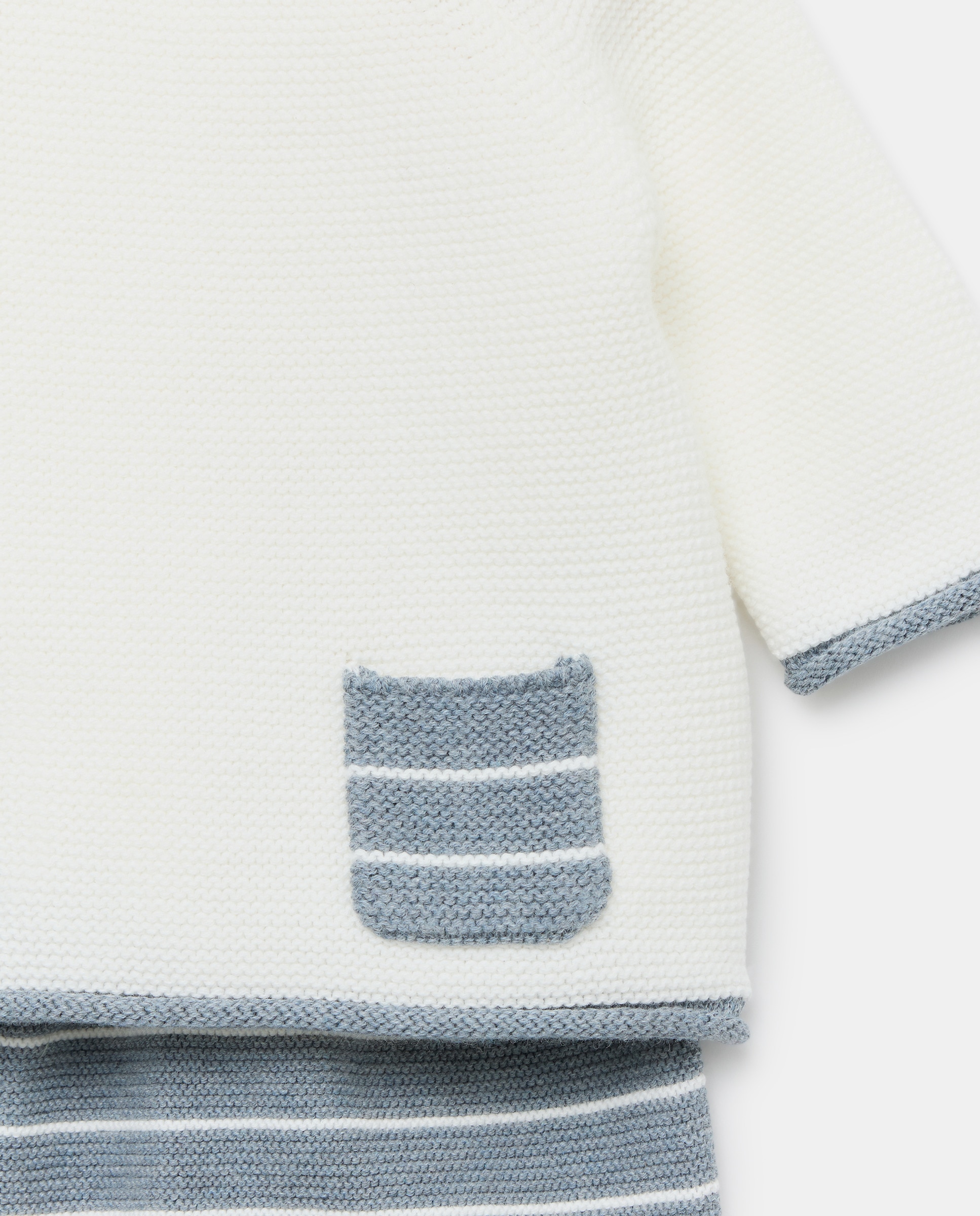 Conjunto de 2 Peças de Tricot Liso de Bebé com Manga Comprida e Dois Bolsos Multicolor-4