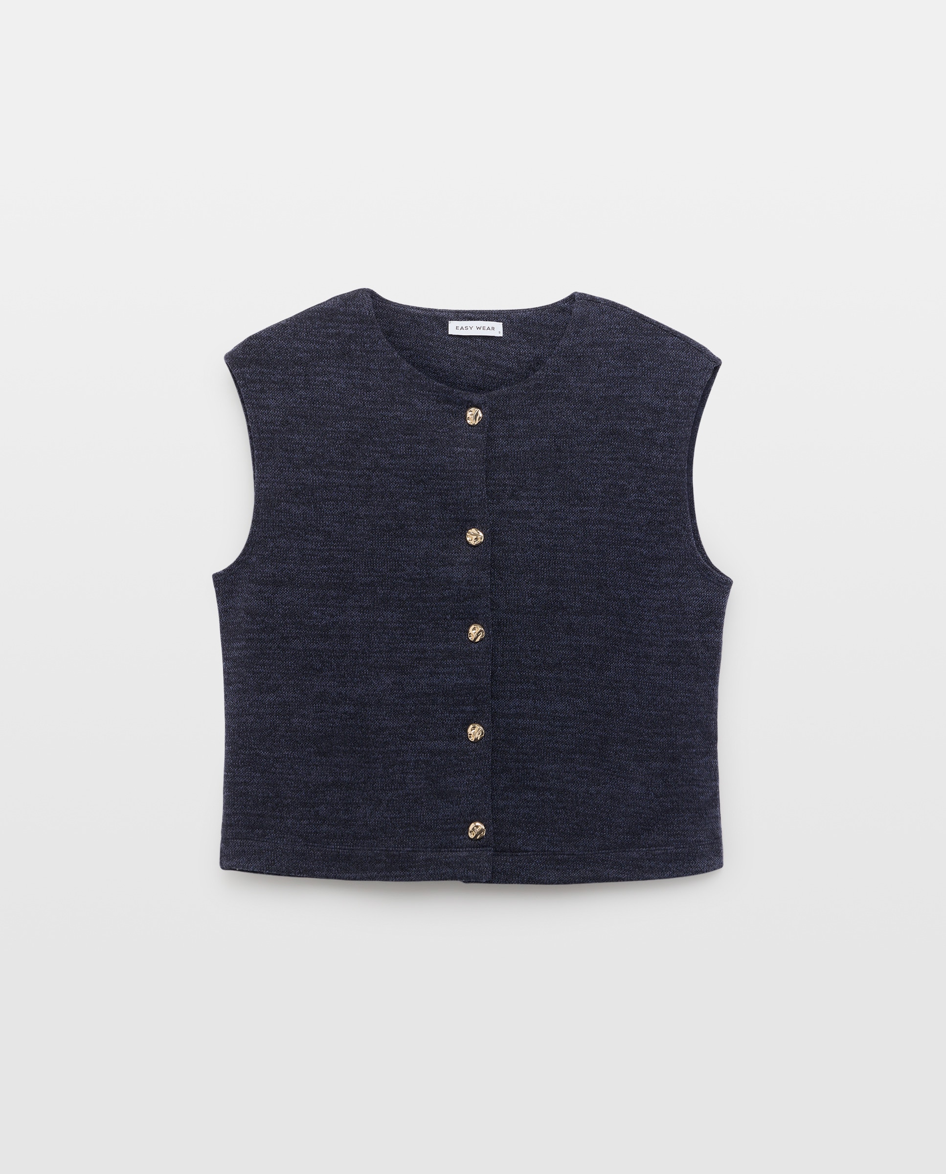 T-shirt com Botões Azul-marinho-5