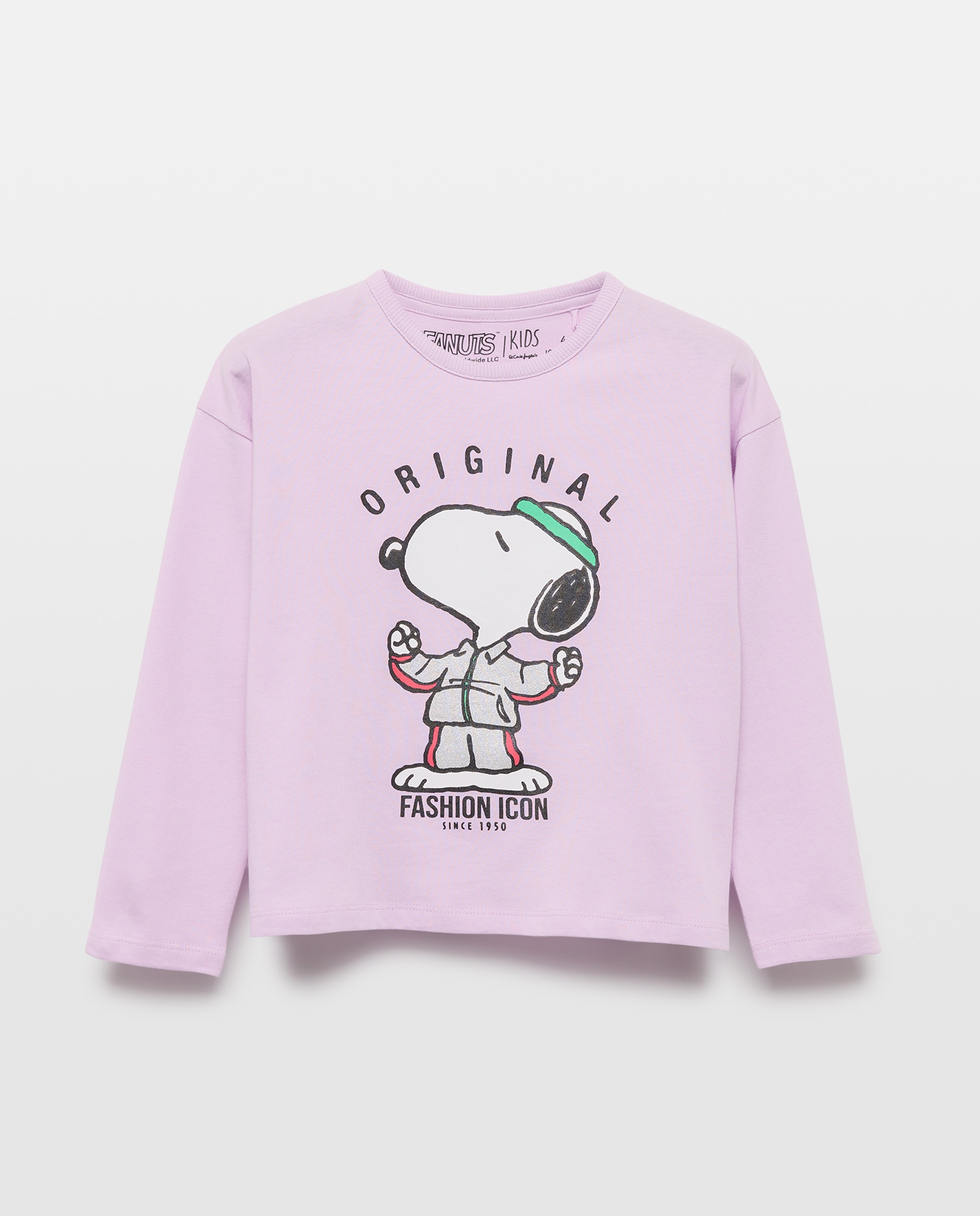 Camisola de Manga Comprida de Estampado Posicional Snoopy em Fato de Treino com Foil Kids El Corte Inglés 282 Malva-4