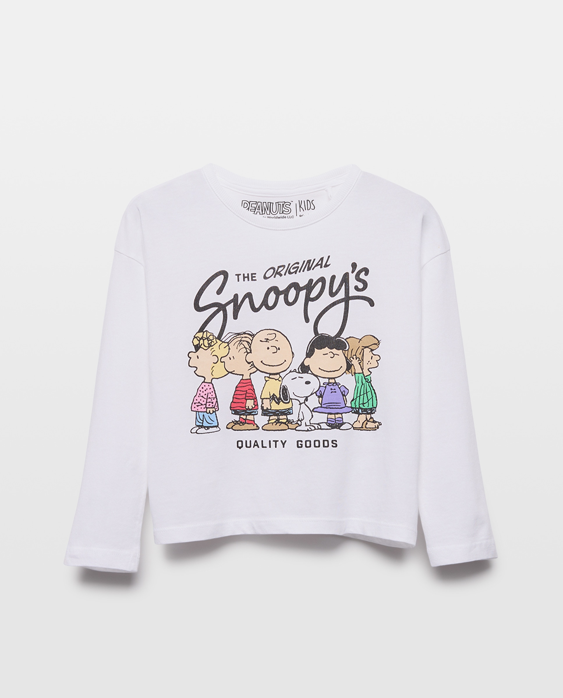 Camisola de Manga Comprida com Estampado Posicional Snoopy e o seu Grupo Kids El Corte Inglés Branco-marfim-4