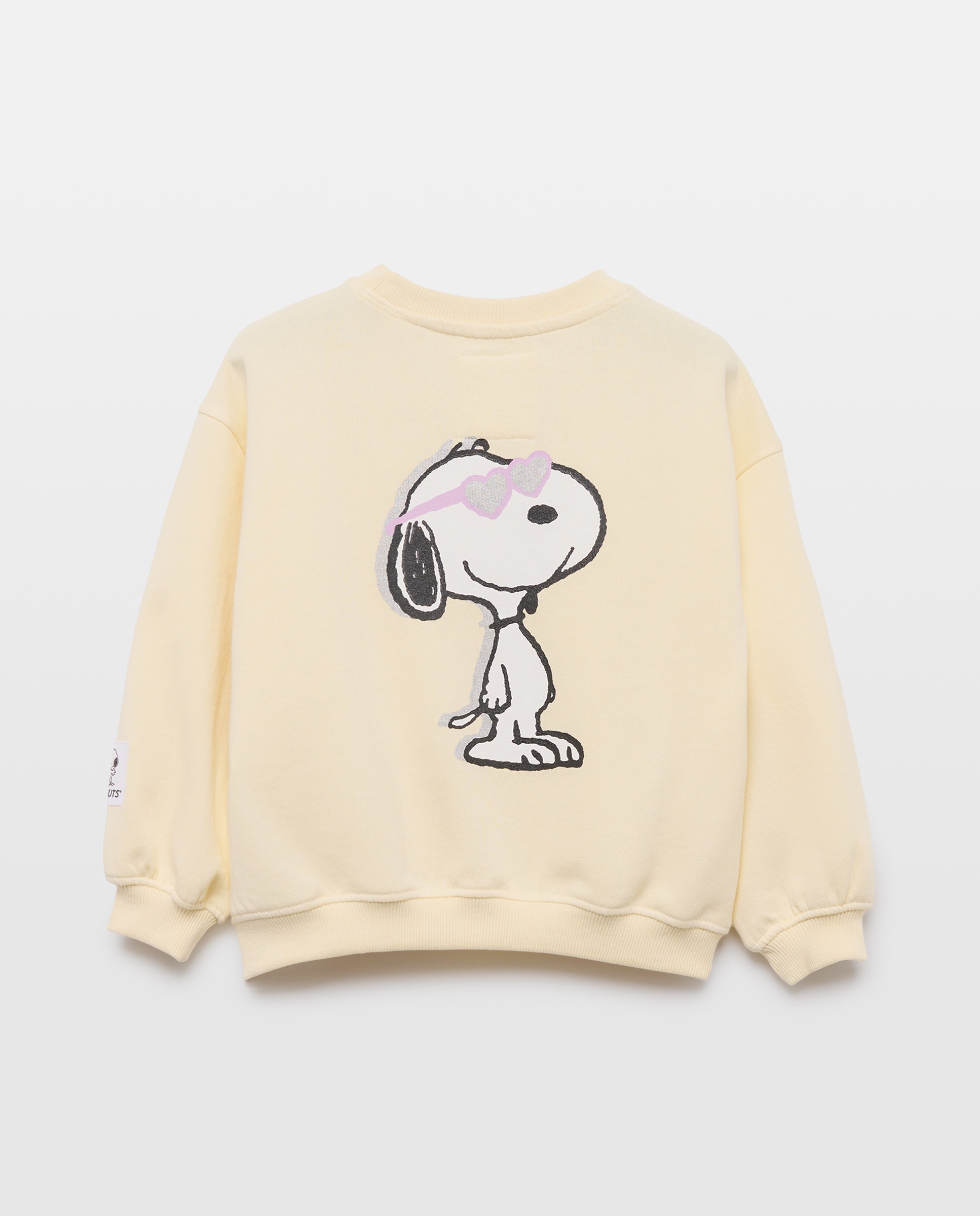 Sweatshirt de Decote Redondo com Estampado Posicional Snoopy com Óculos de Foil Kids El Corte Inglés 150 Baunilha-5