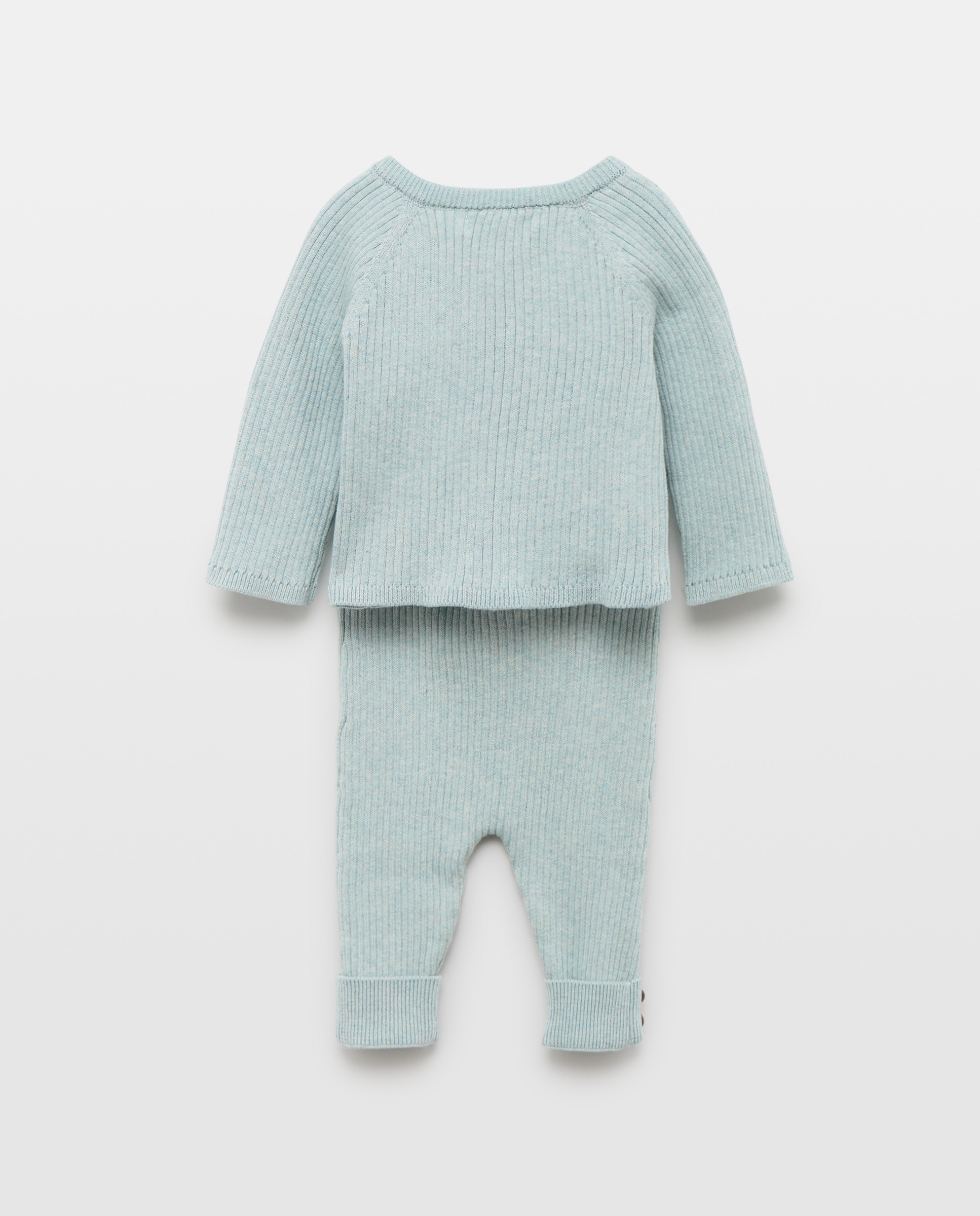 Conjunto de 2 Peças de Tricot de Bebé com Casaco Verde-2