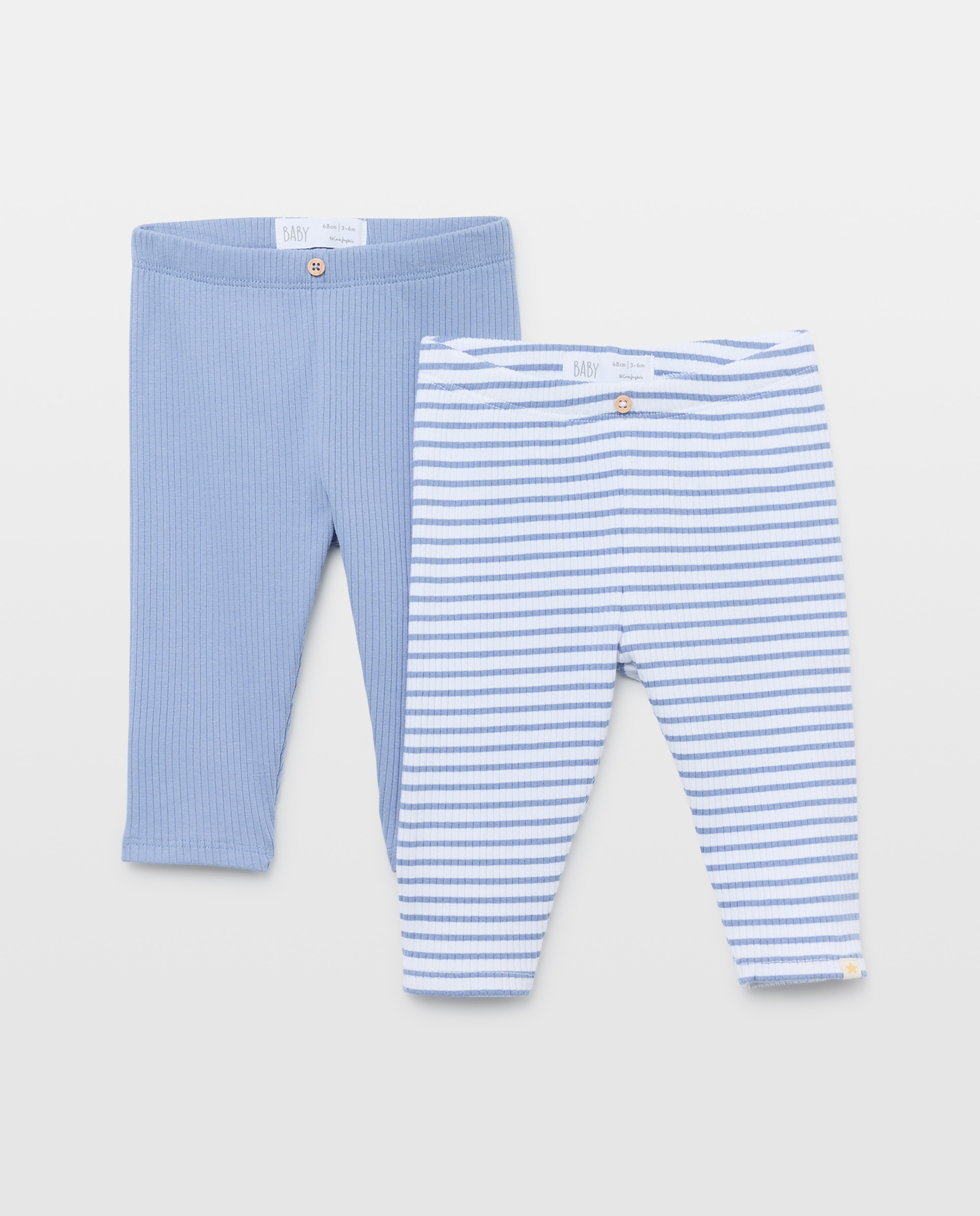 Pack de Leggings Lisas de Bebé Baby El Corte Inglés 430 Azul Escuro-1