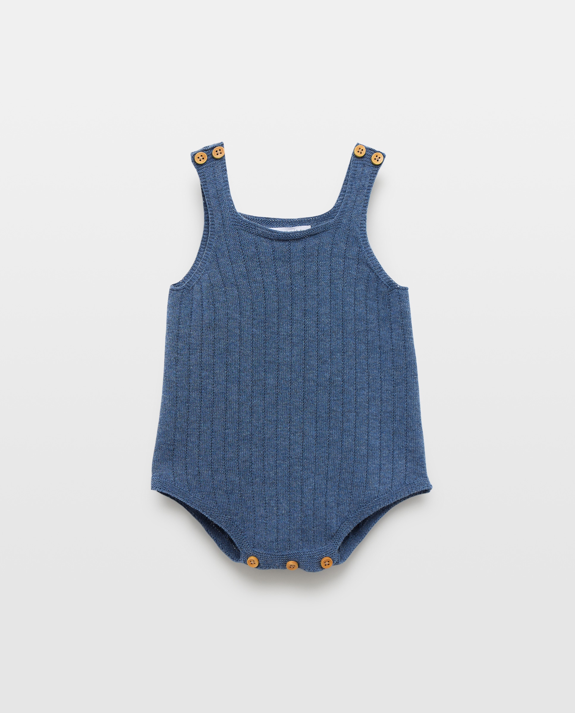 Jardineiras Tipo Calções de Tricot de Bebé Baby El Corte Inglés 430 Azul Escuro-1