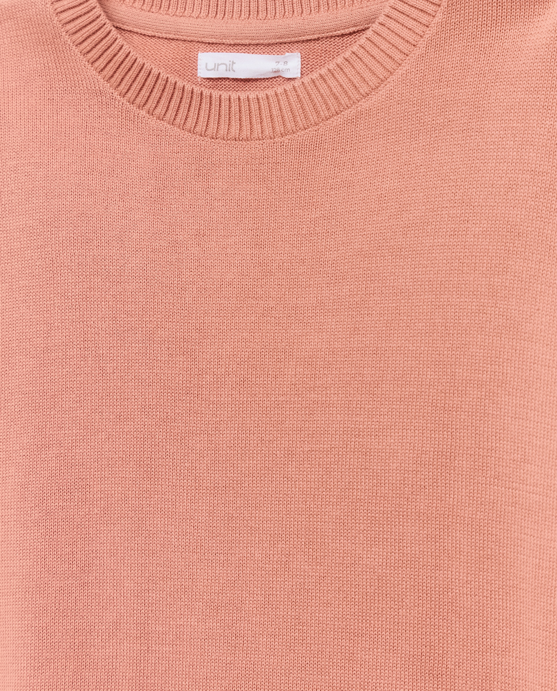 Jersey de niño cuello caja punto liso Naranja quemado-3