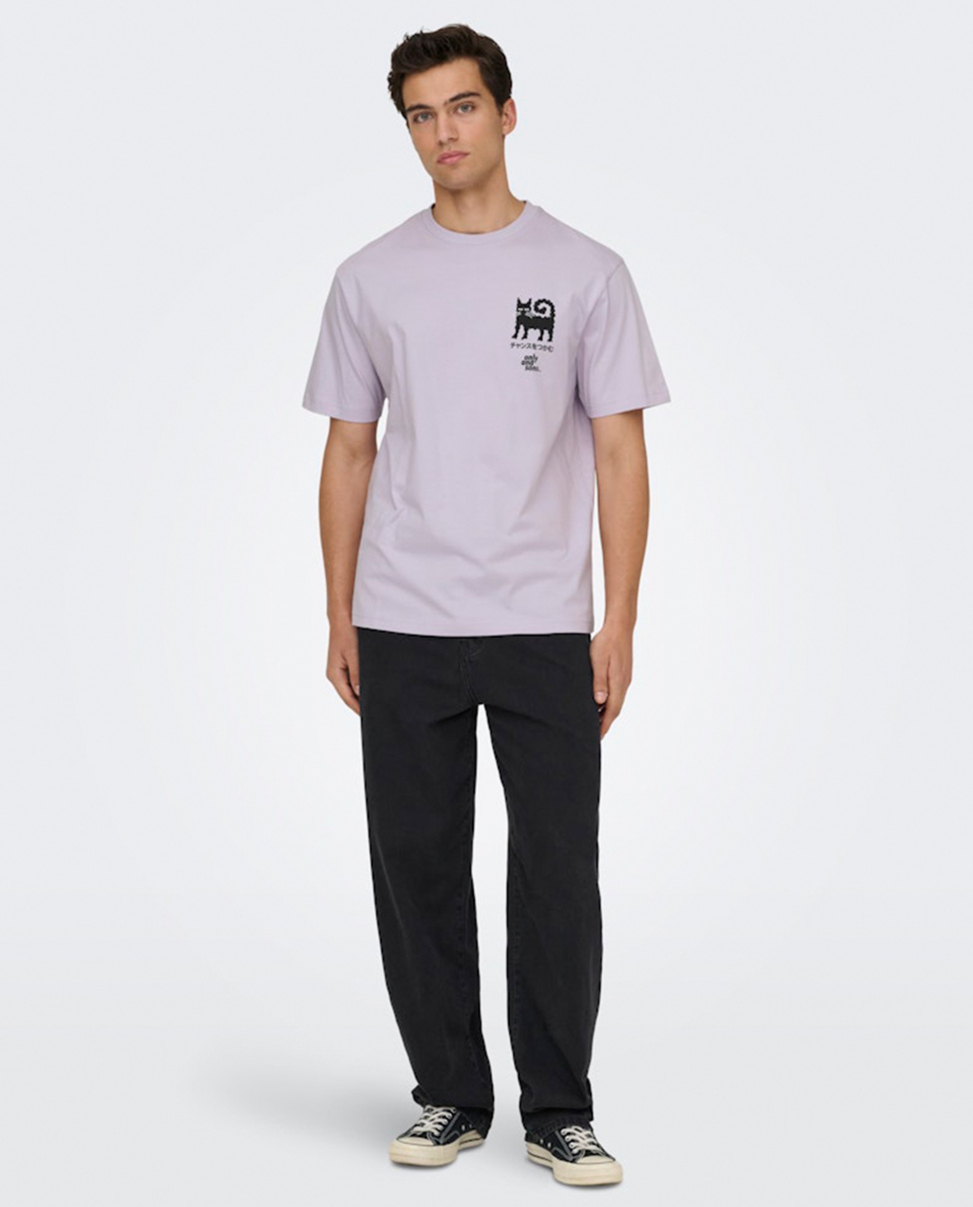 T-shirt de Manga Curta Relaxed Fit Lilás-7