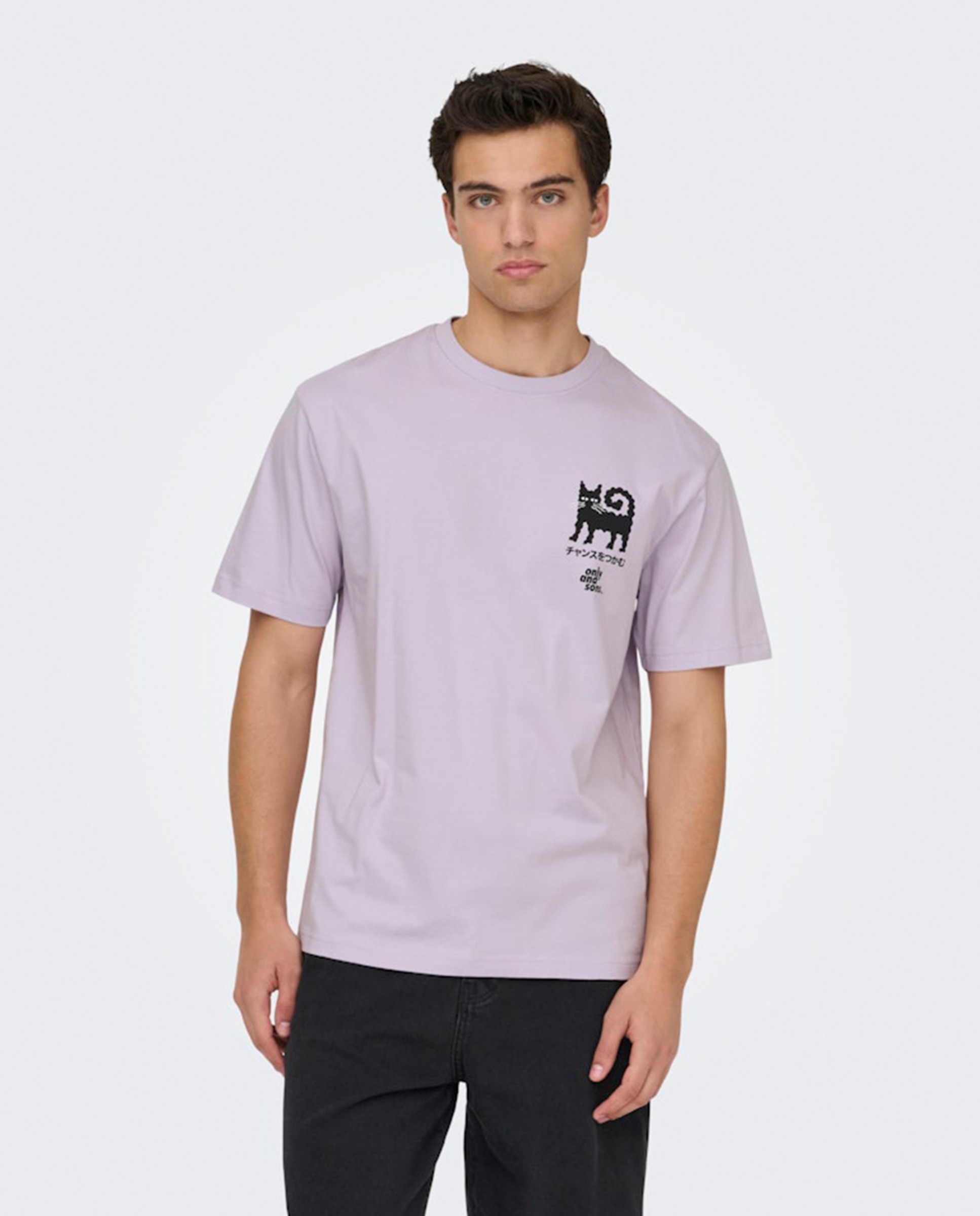 T-shirt de Manga Curta Relaxed Fit Lilás-3