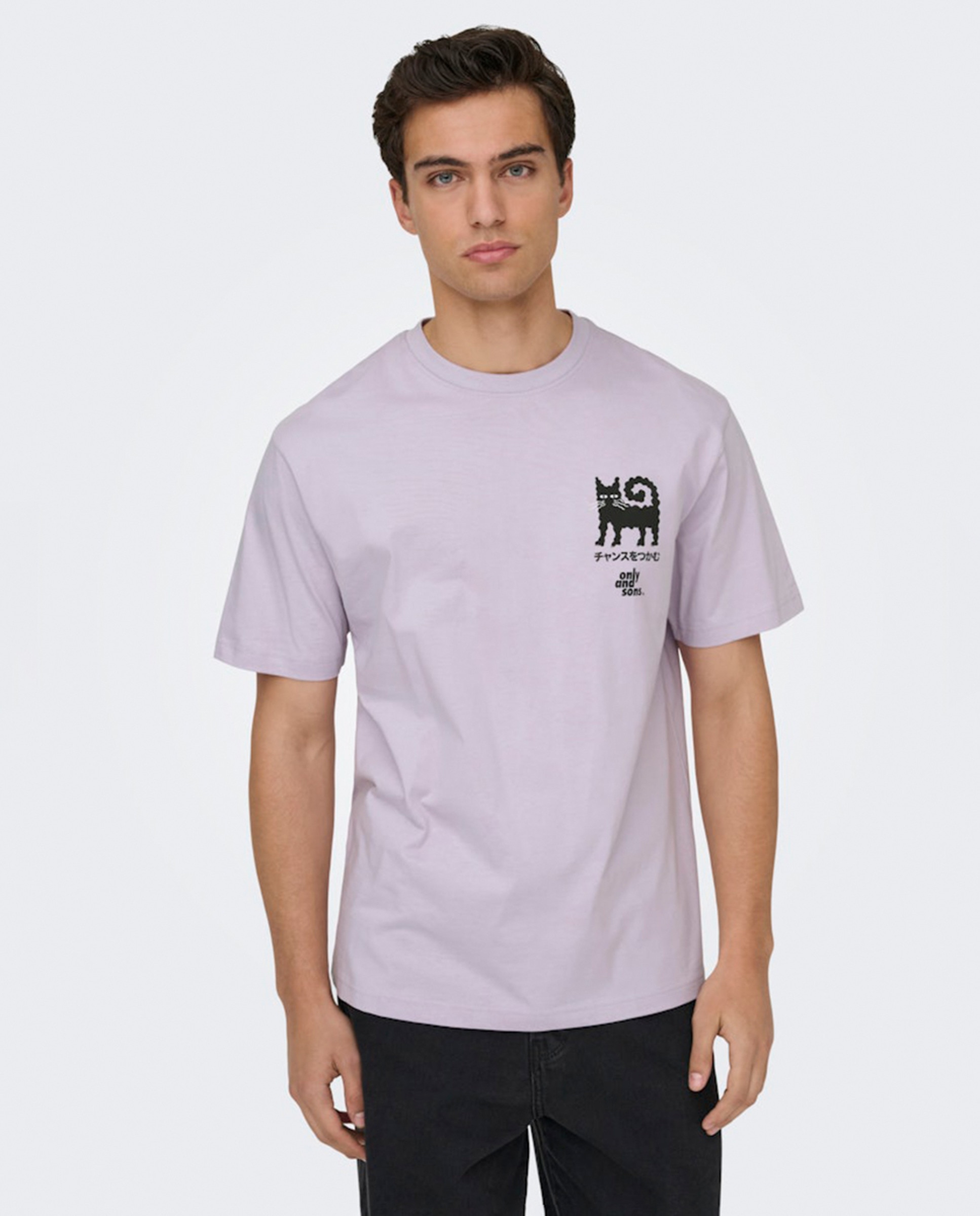 T-shirt de Manga Curta Relaxed Fit Lilás-1