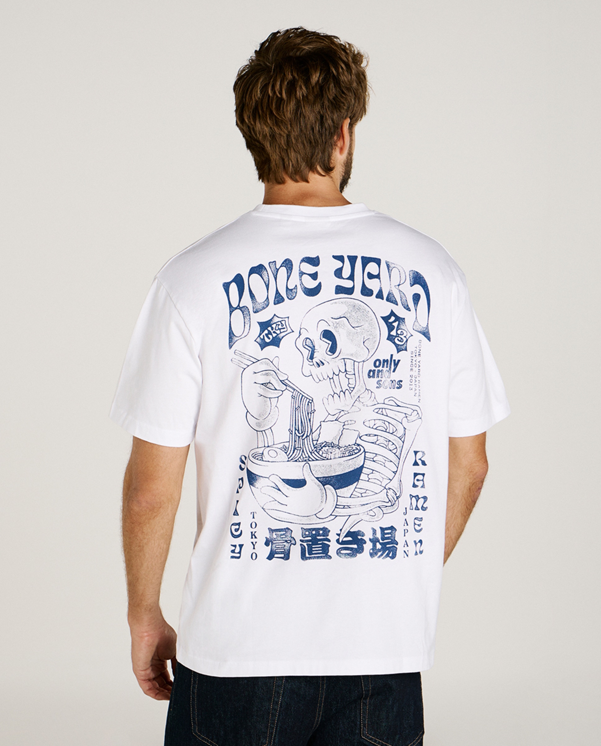 T-shirt Relaxed Fit com Manga Curta Branco-2