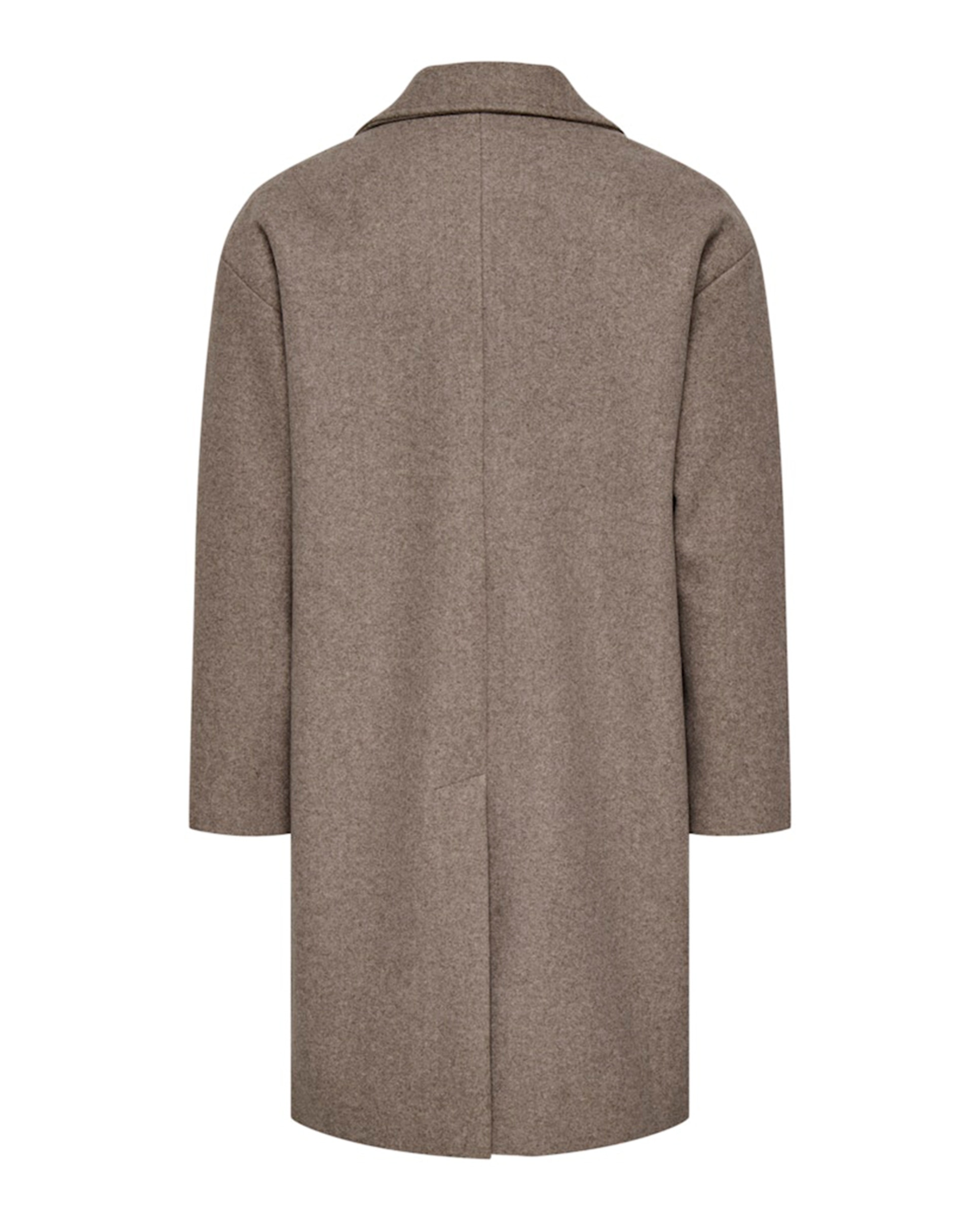Sobretudo de Pano Oversize Fit Castanho-escuro-6