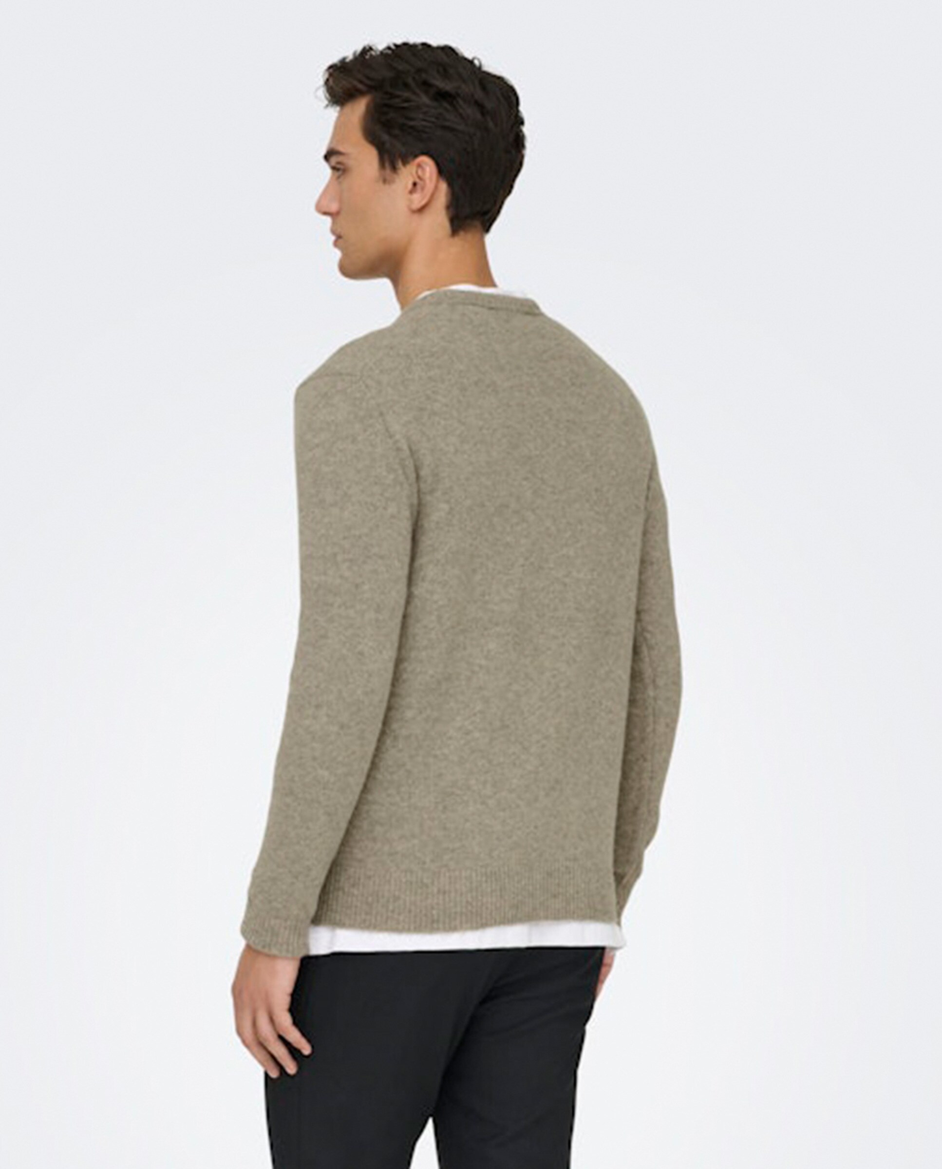 Camisola de Malha Regular Fit Bege-2