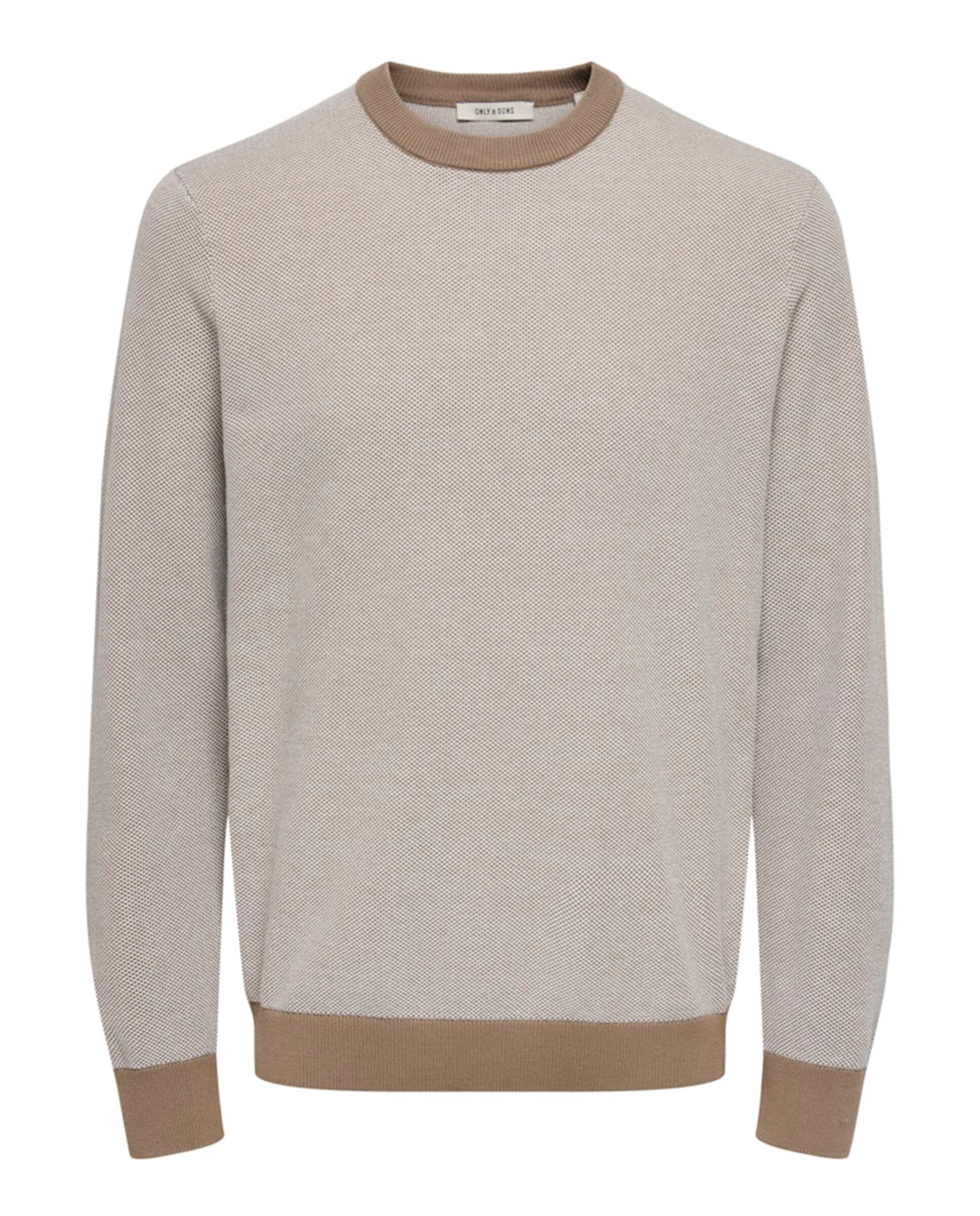 Camisola de Malha Regular Fit Bege-5