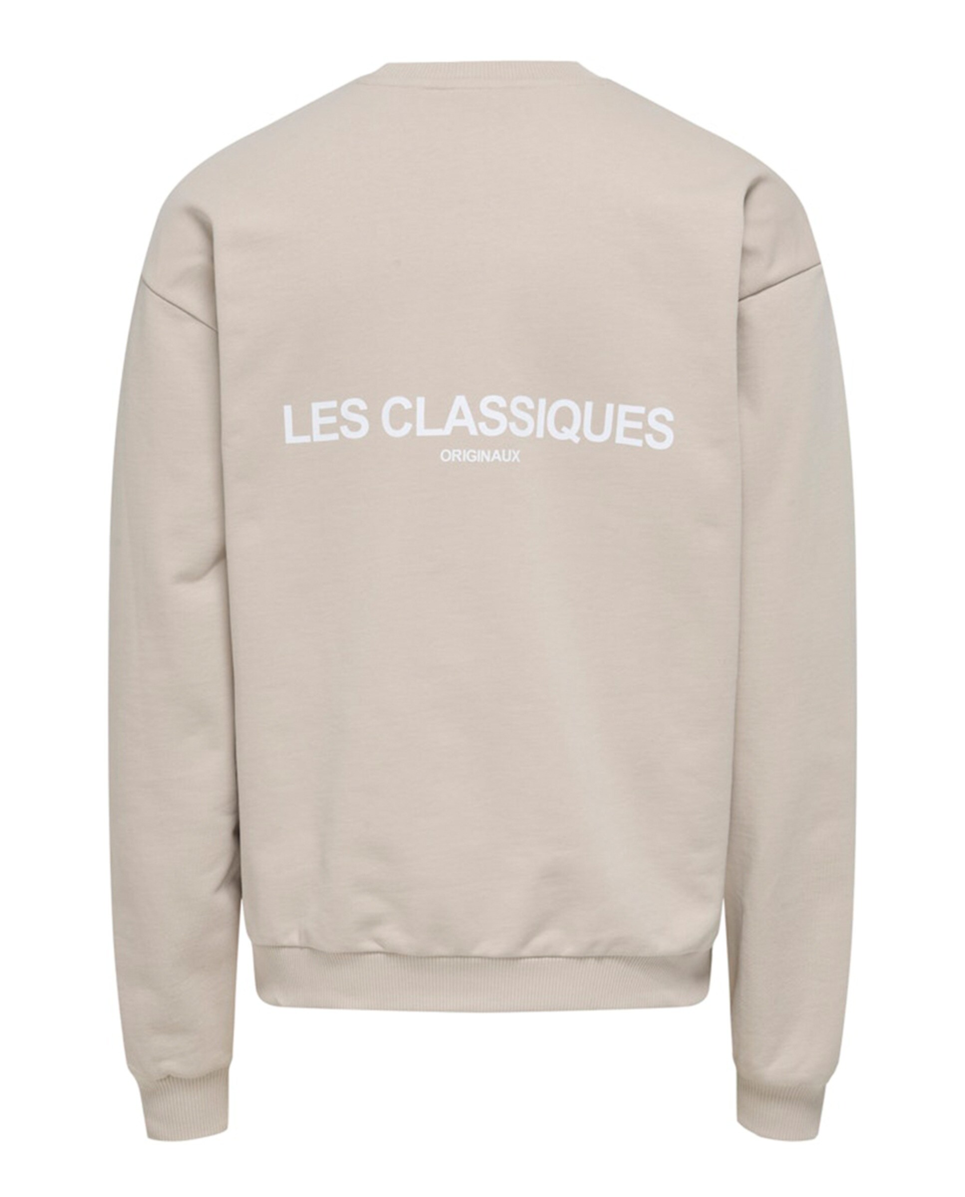Sweatshirt Loose Fit com Inscrições Bege-2