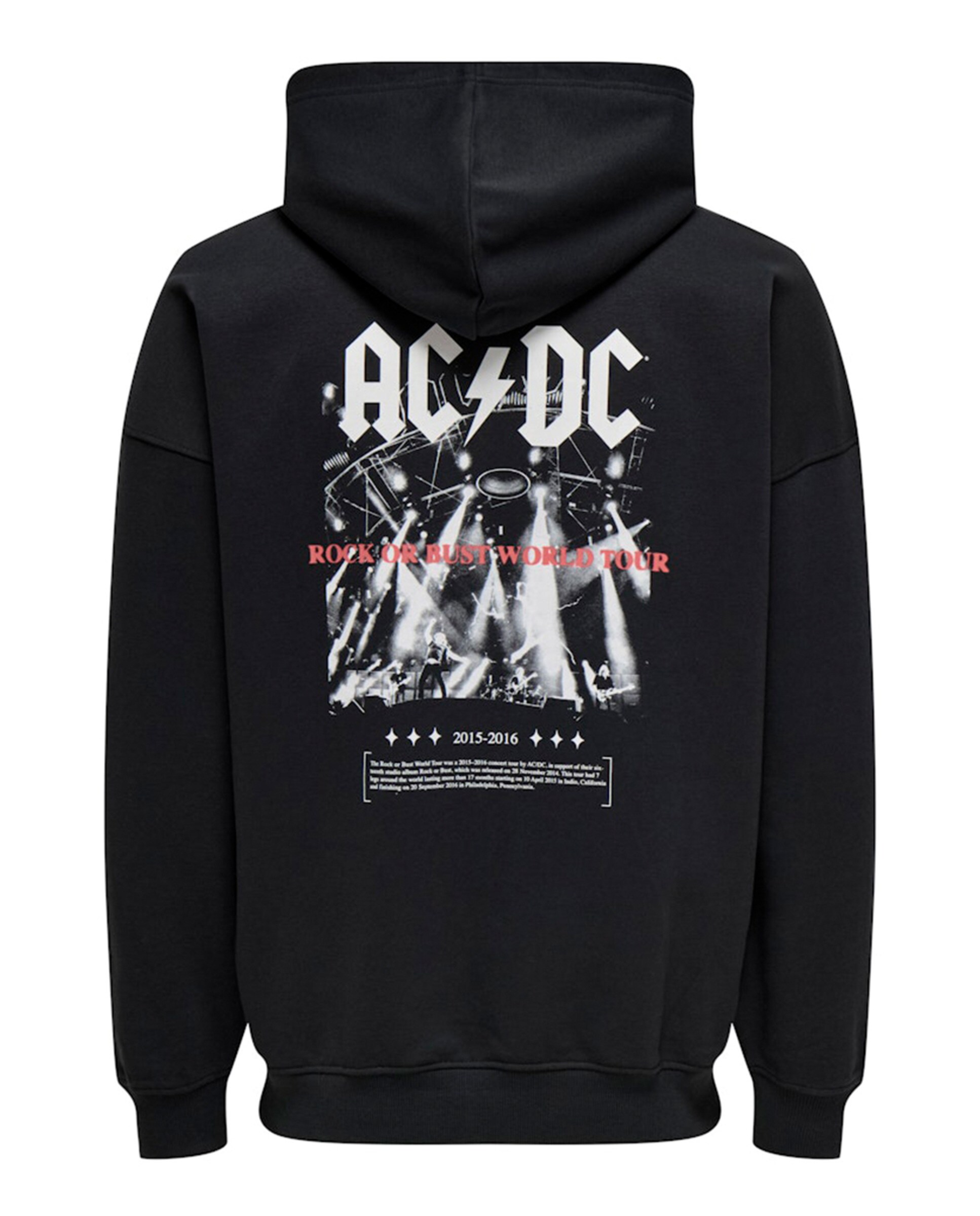 Sweatshirt Relaxed Fit com Capuz e Estampado ACDC Preto-6