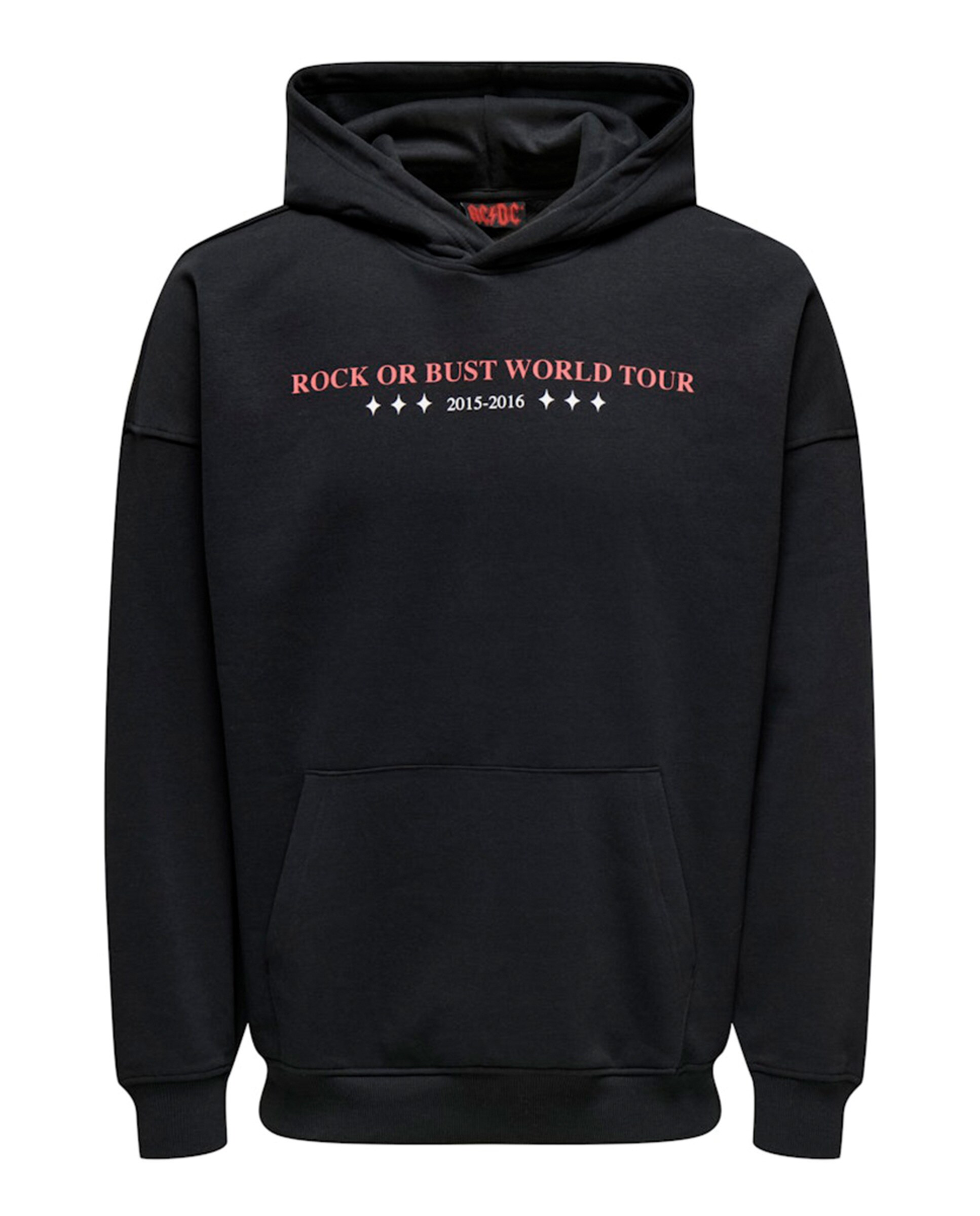 Sweatshirt Relaxed Fit com Capuz e Estampado ACDC Preto-5