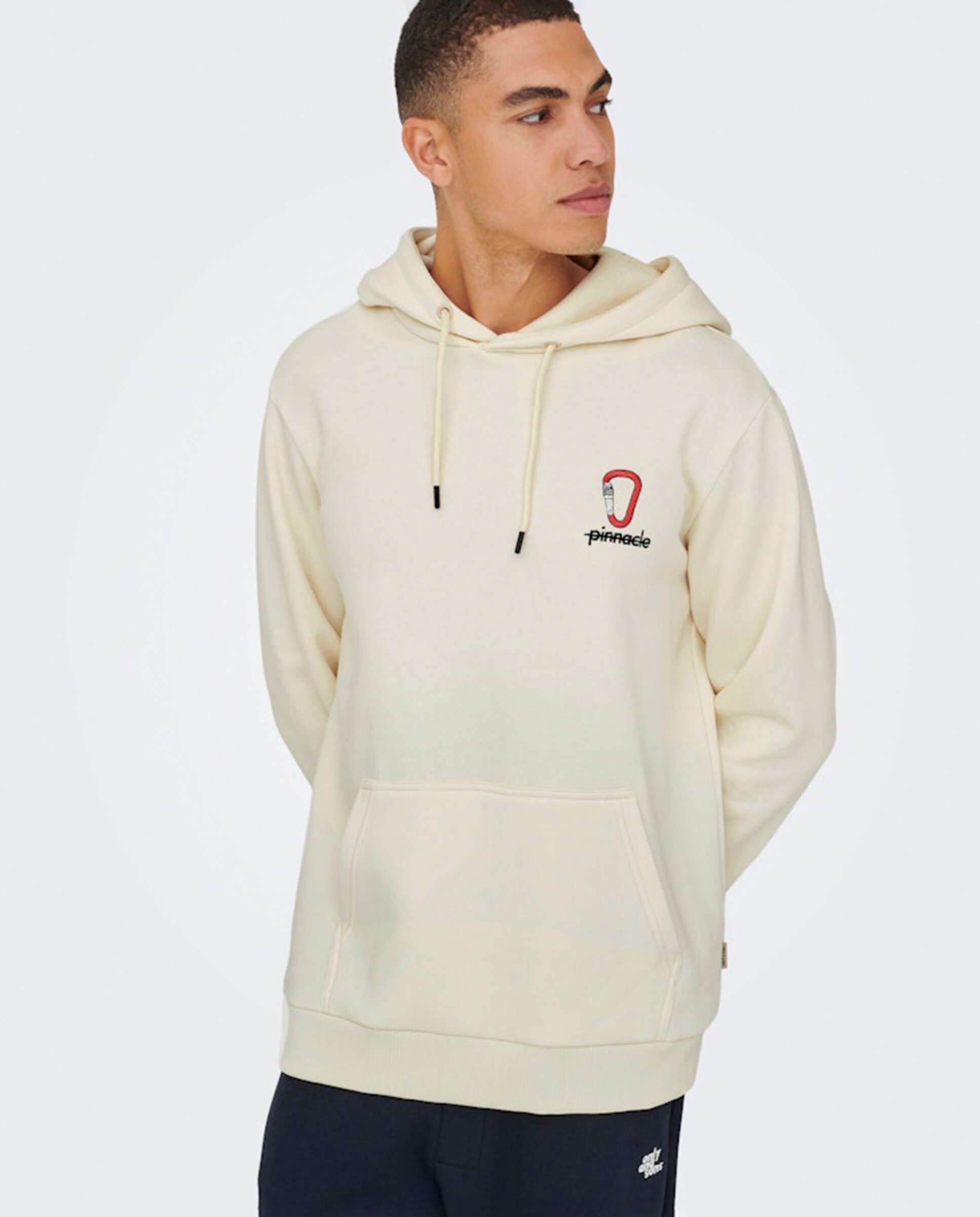 Sweatshirt regular fit com capuz Creme-4