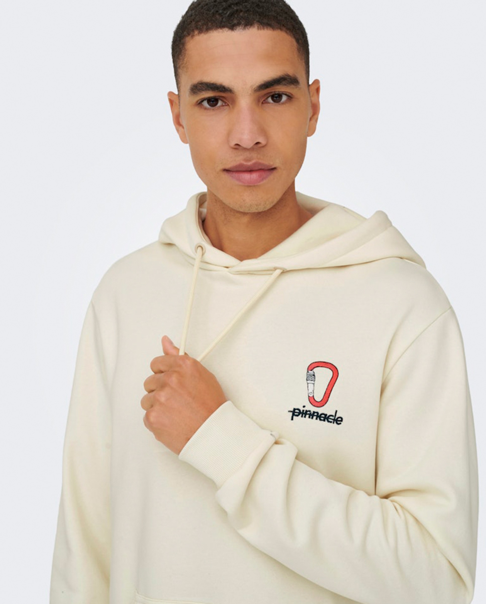 Sweatshirt regular fit com capuz Creme-3