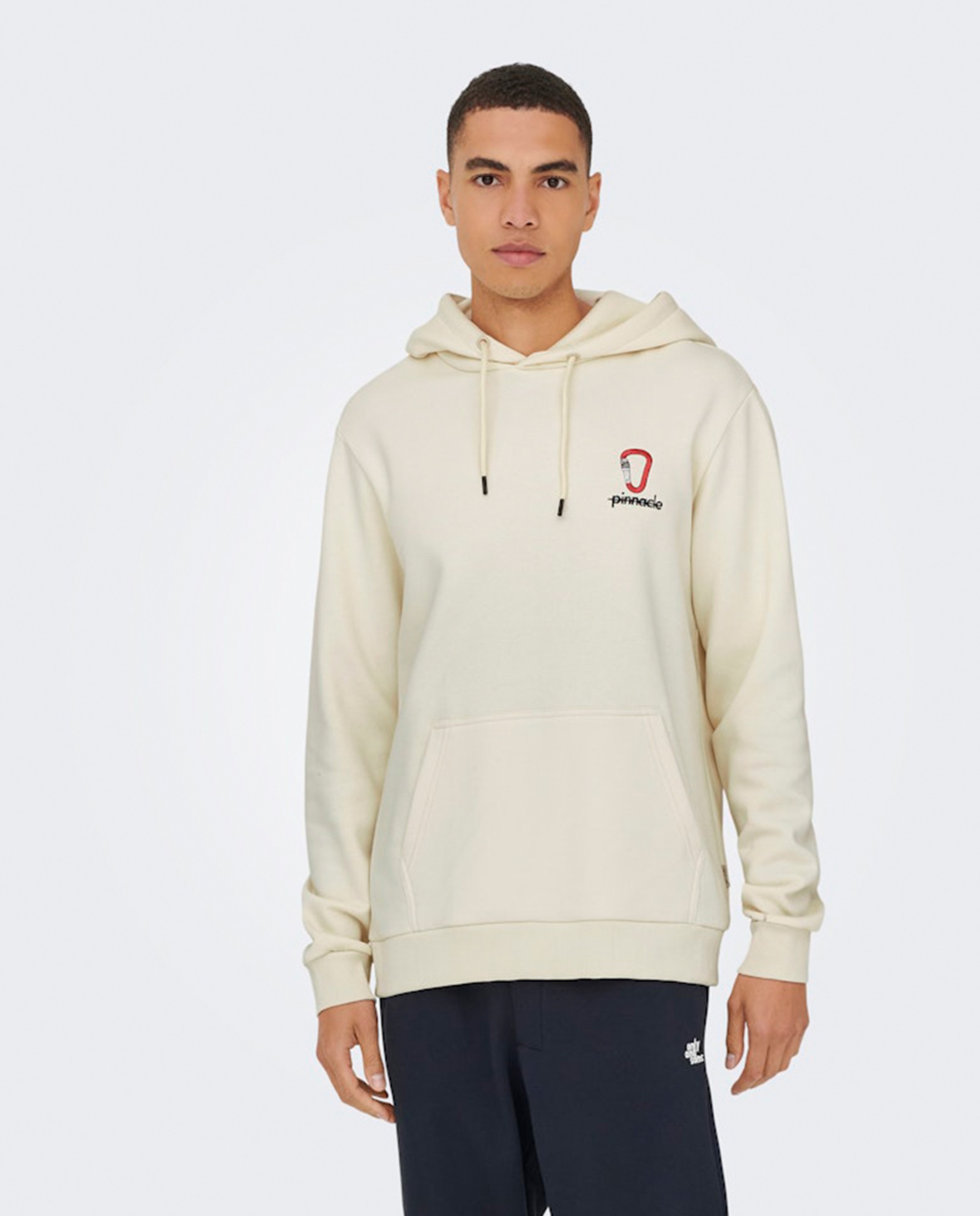 Sweatshirt regular fit com capuz Creme-1